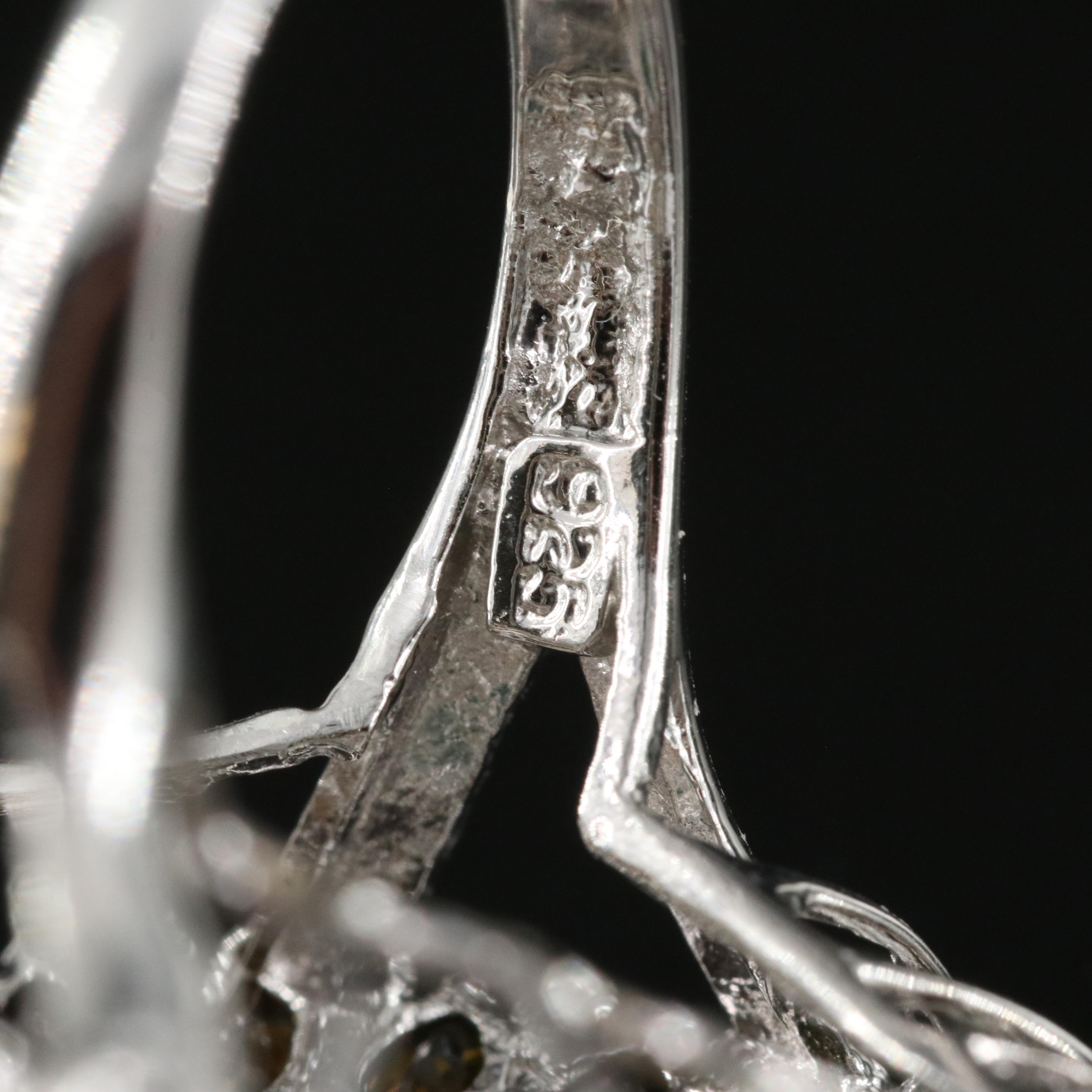 Sterling Emerald, Tourmaline and Gemstone Oval Cluster Ring