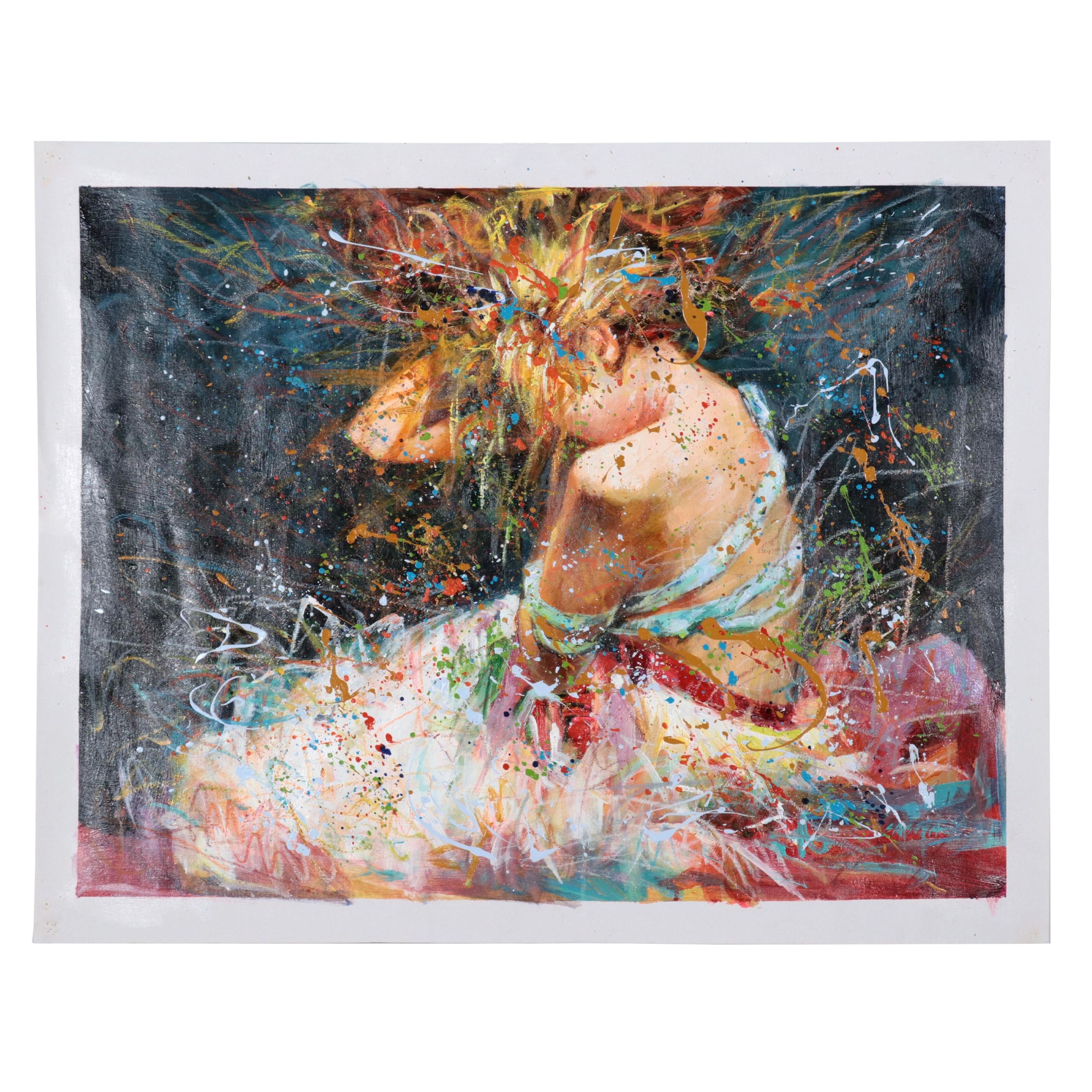 Sasha Expressionist Style Oil Painting of Figure