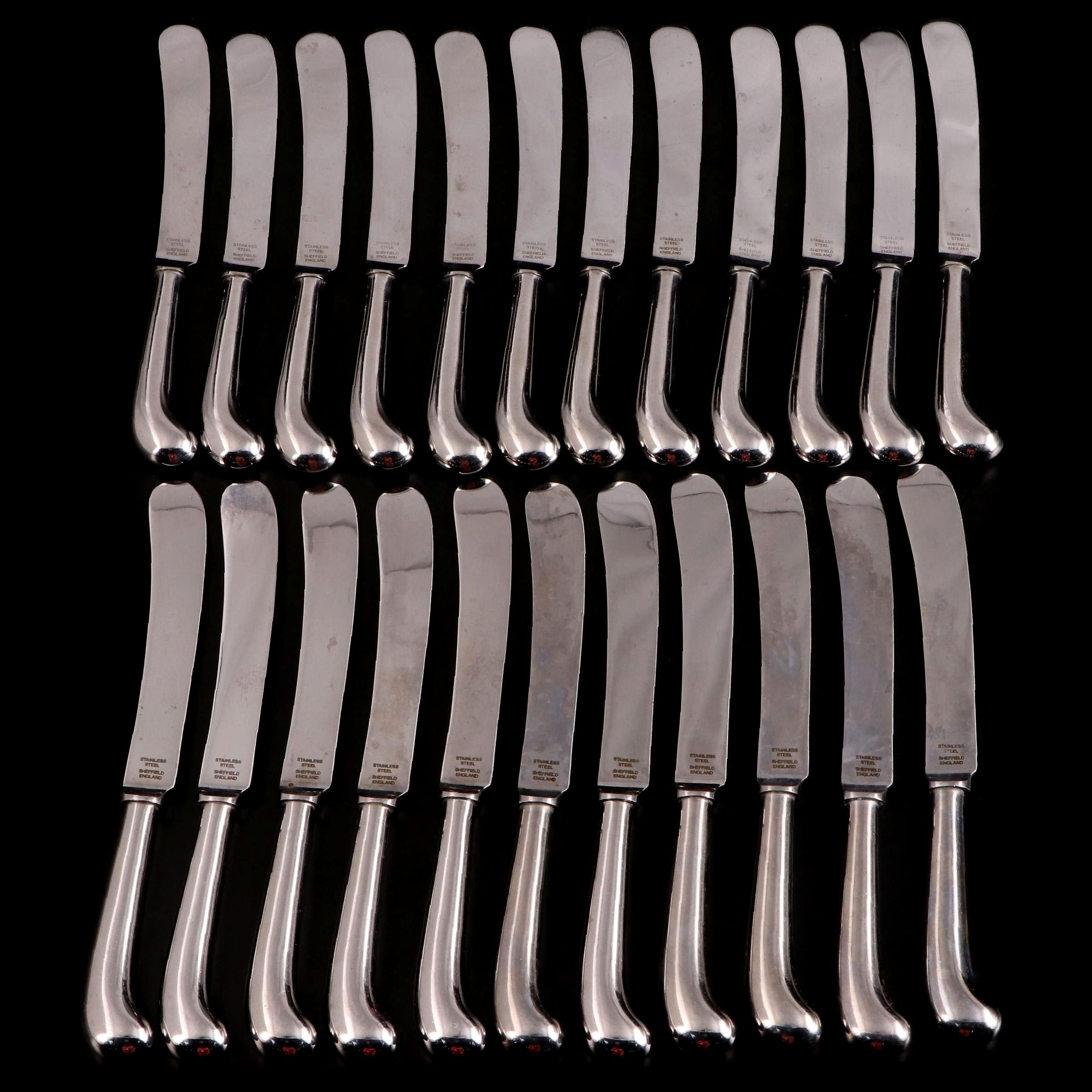 Sheffield Silver Plate and Stainless Steel Dinner and Salad Knives