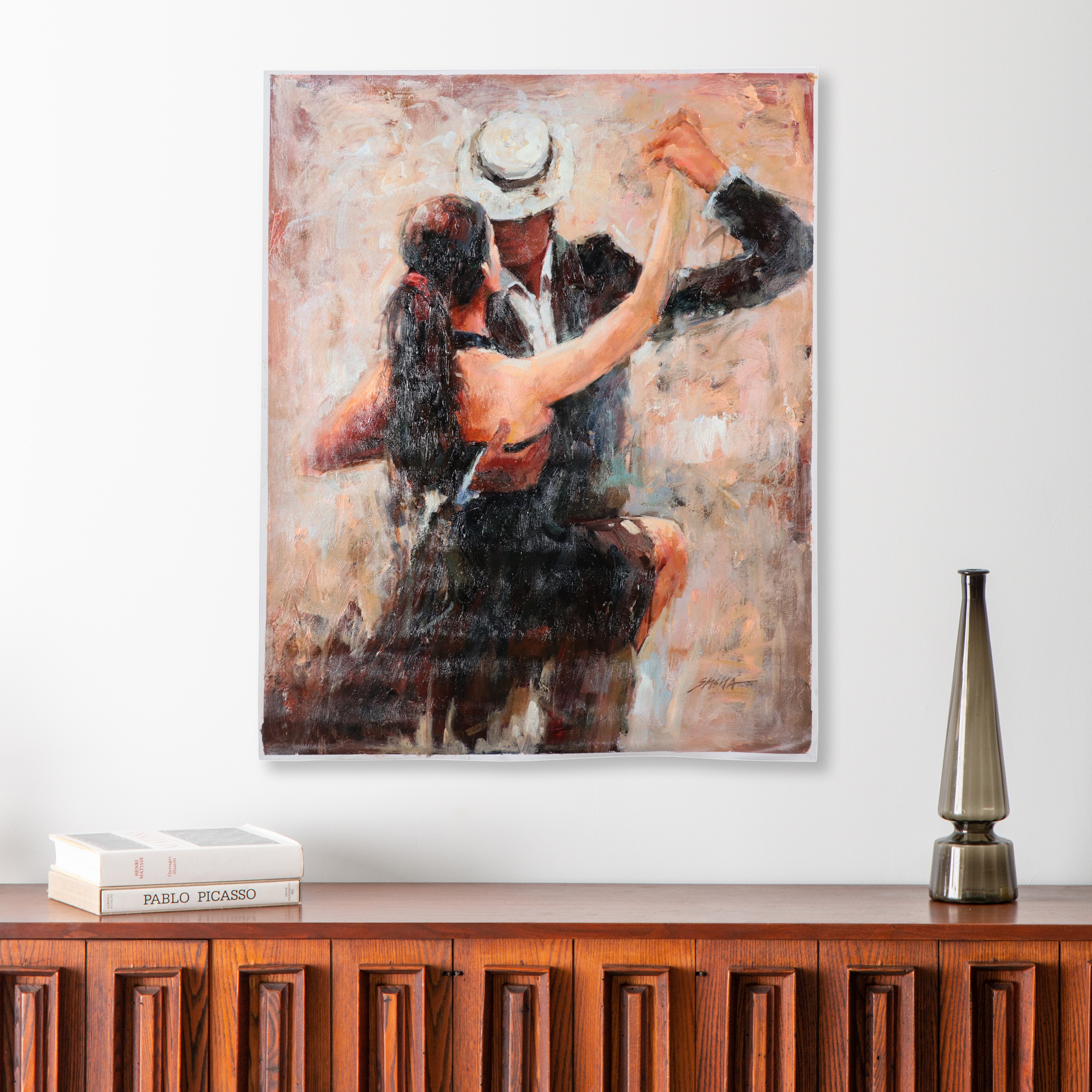 Sasha Oil Painting of Dancing Couple, 21st Century