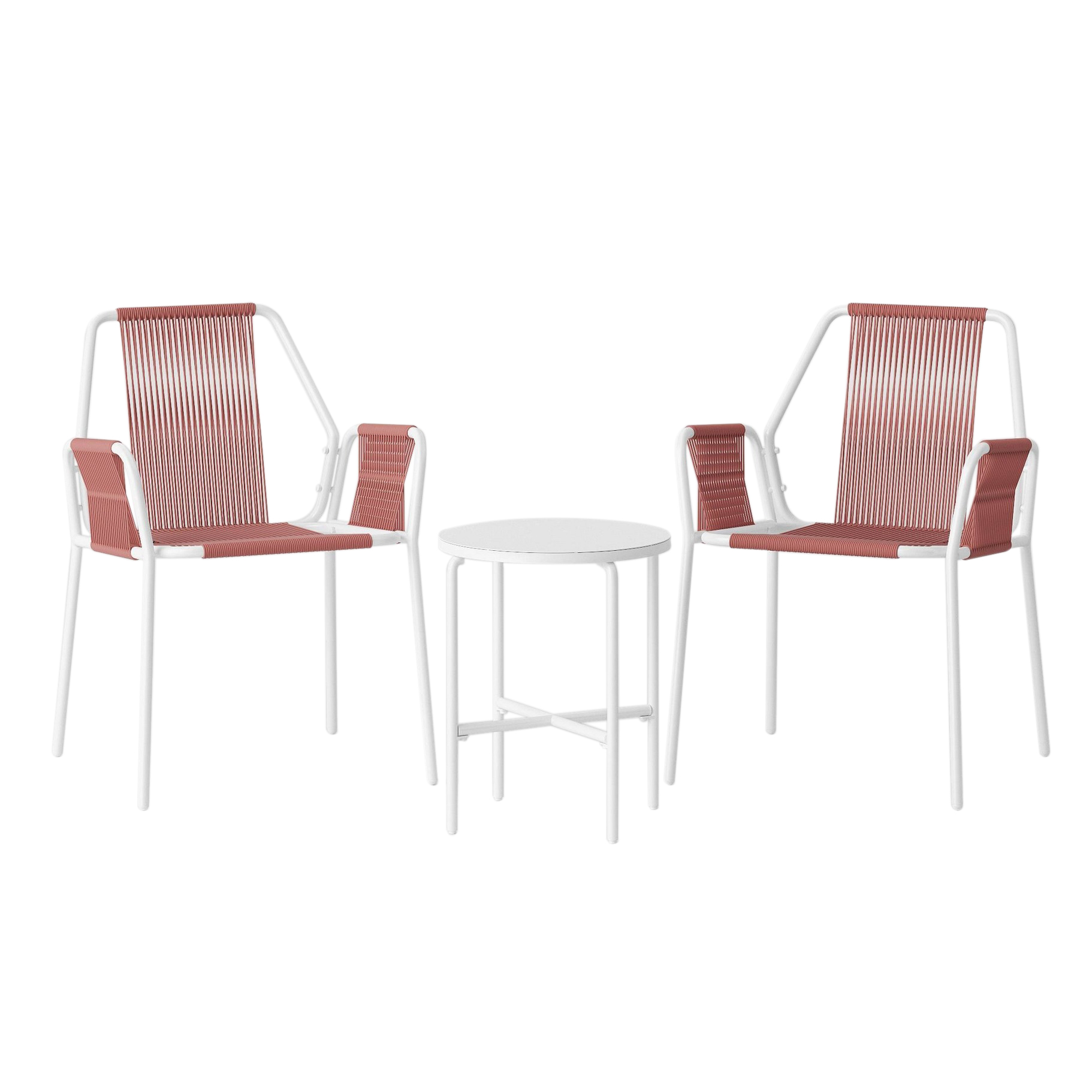 Project 62 Fisher Three-Piece Patio Chat Set in Mauve and White