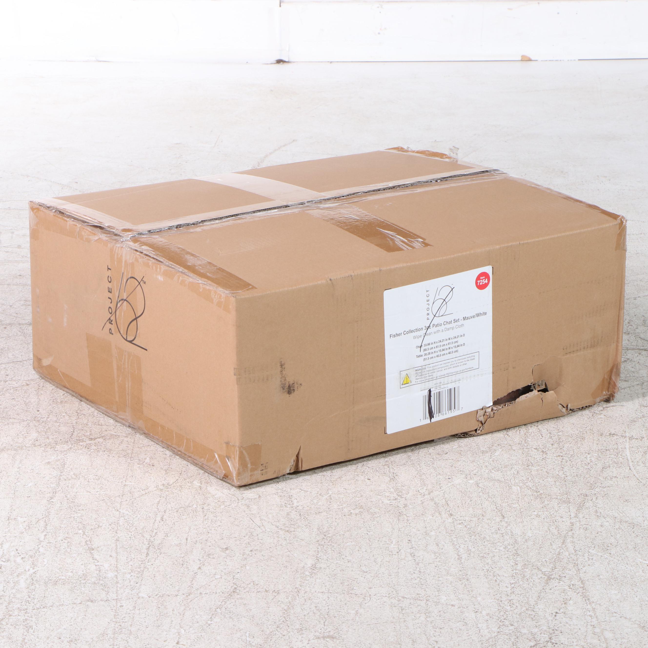 Project 62 Fisher Three-Piece Patio Chat Set in Mauve and White