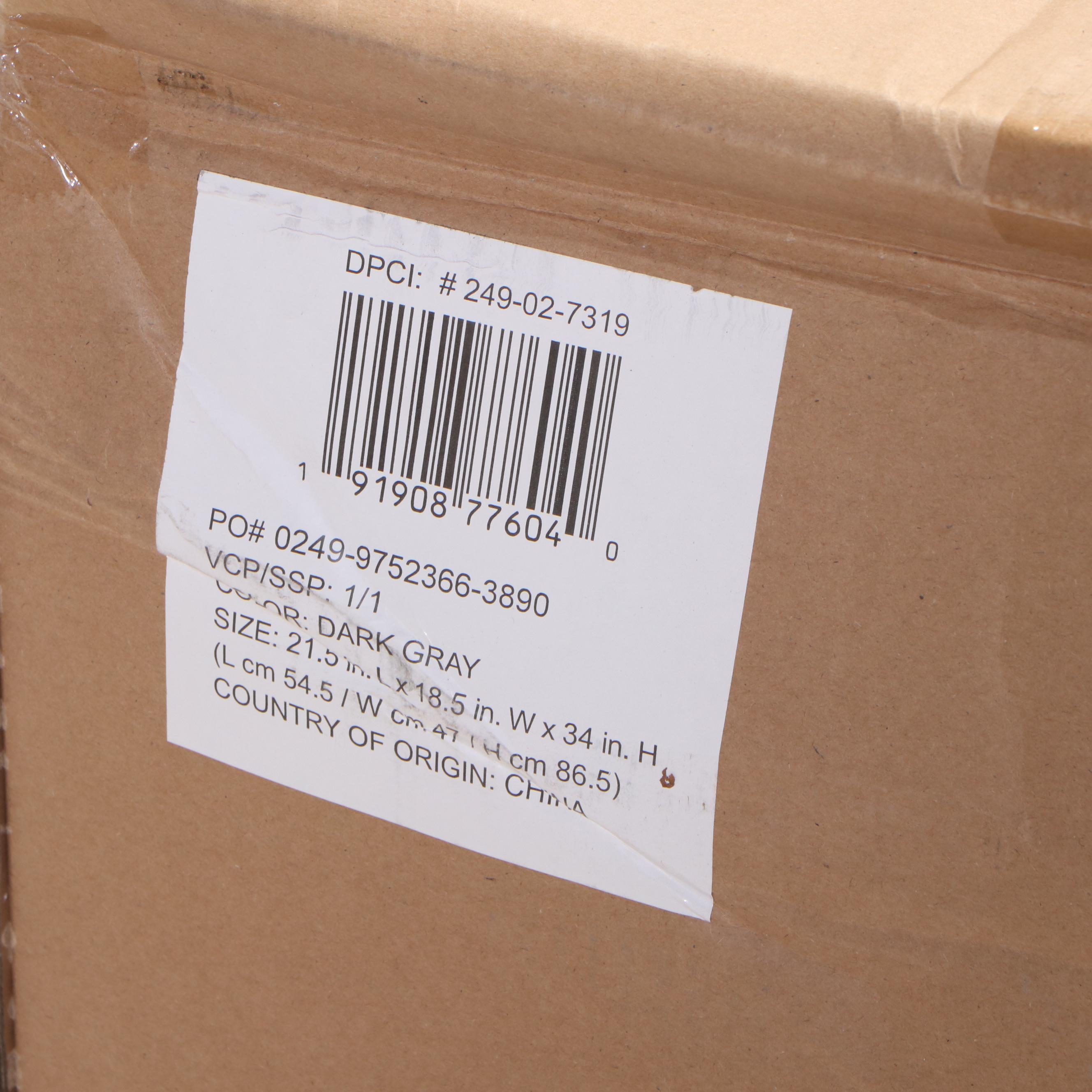 Four Project 62 Turnbull Dark Gray Linen Upholstered Dining Chairs