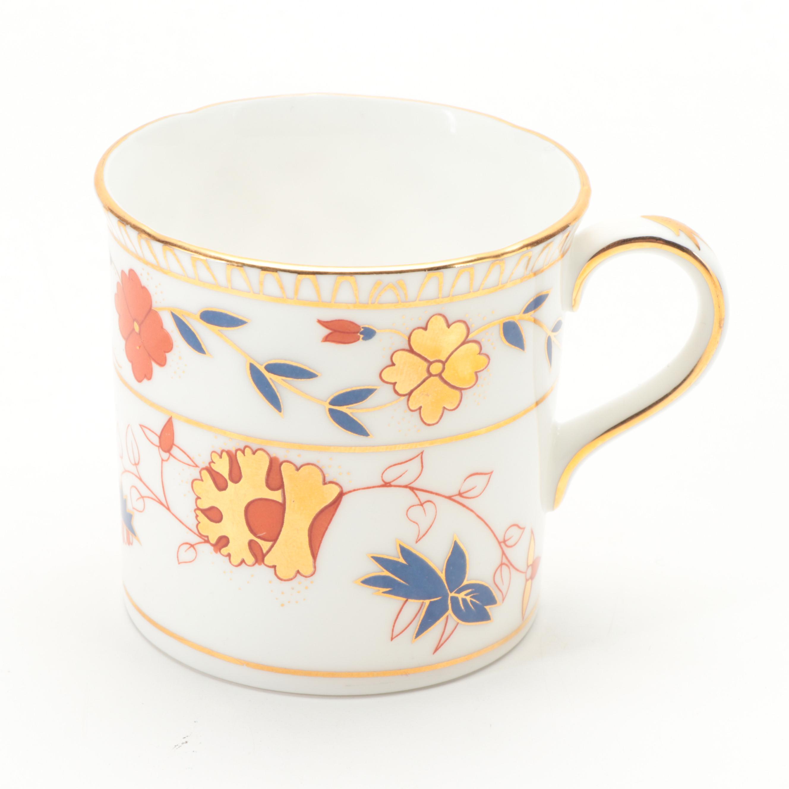 Hankook Imari Style Bone China Coffee Can Demitasse Cups and Saucers