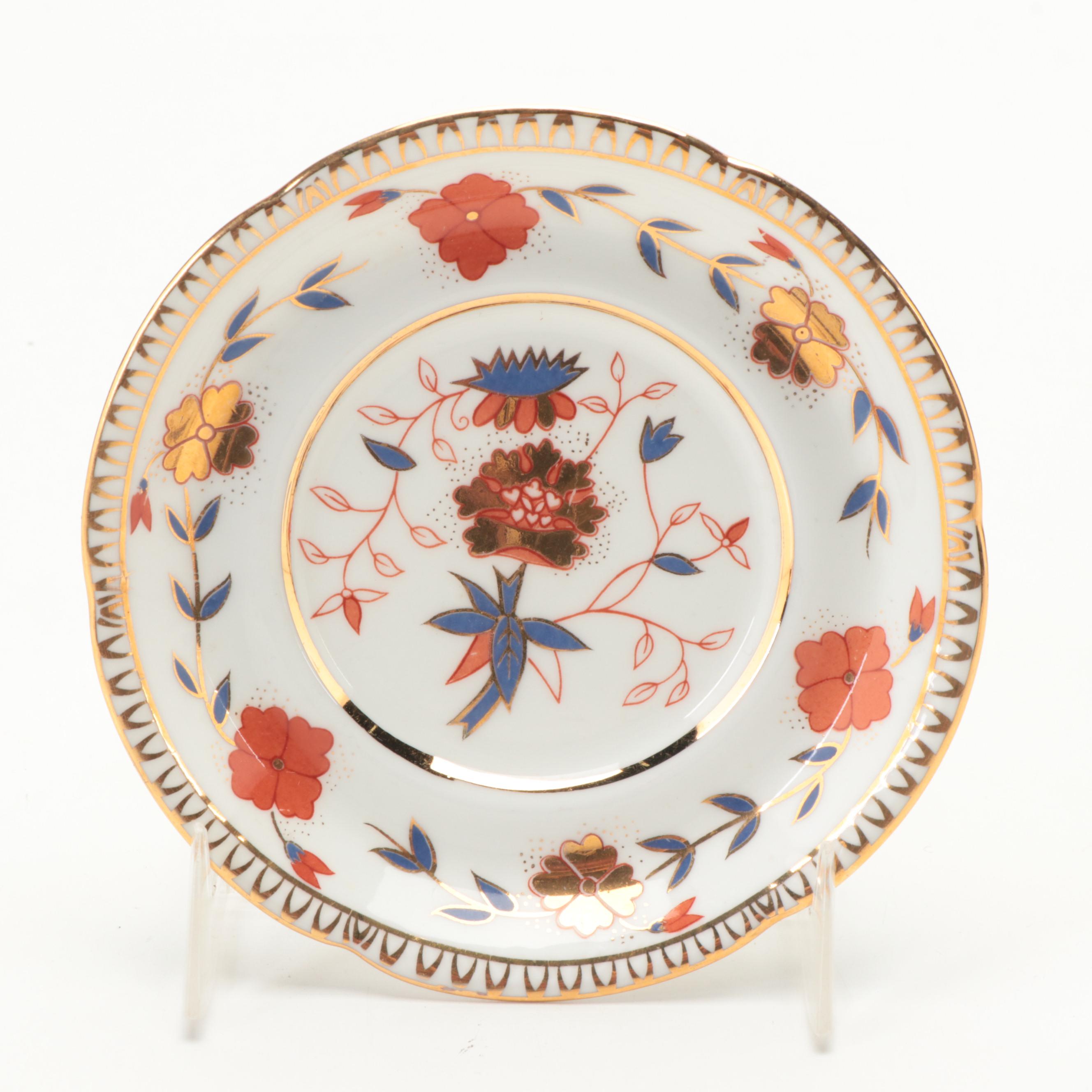 Hankook Imari Style Bone China Coffee Can Demitasse Cups and Saucers