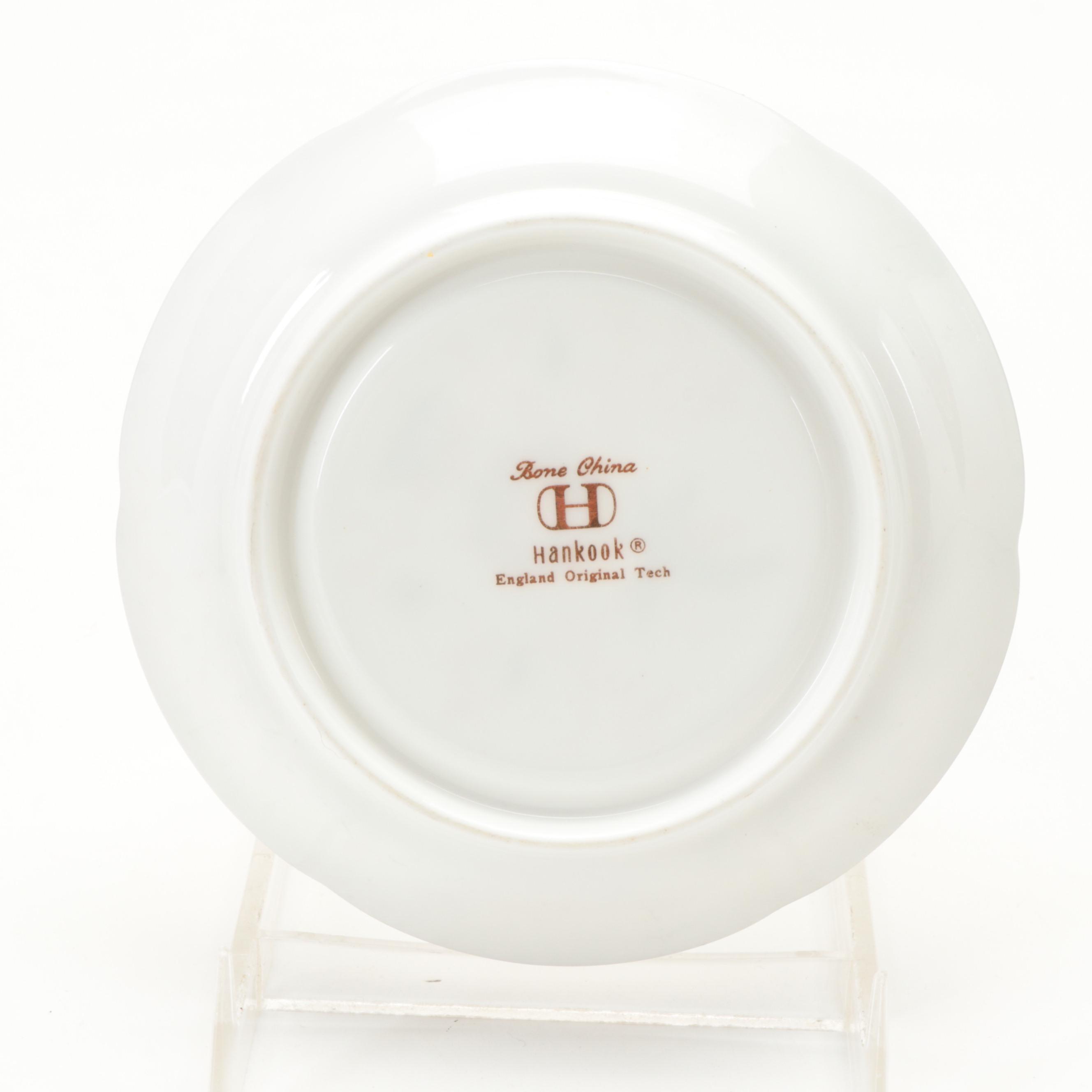 Hankook Imari Style Bone China Coffee Can Demitasse Cups and Saucers