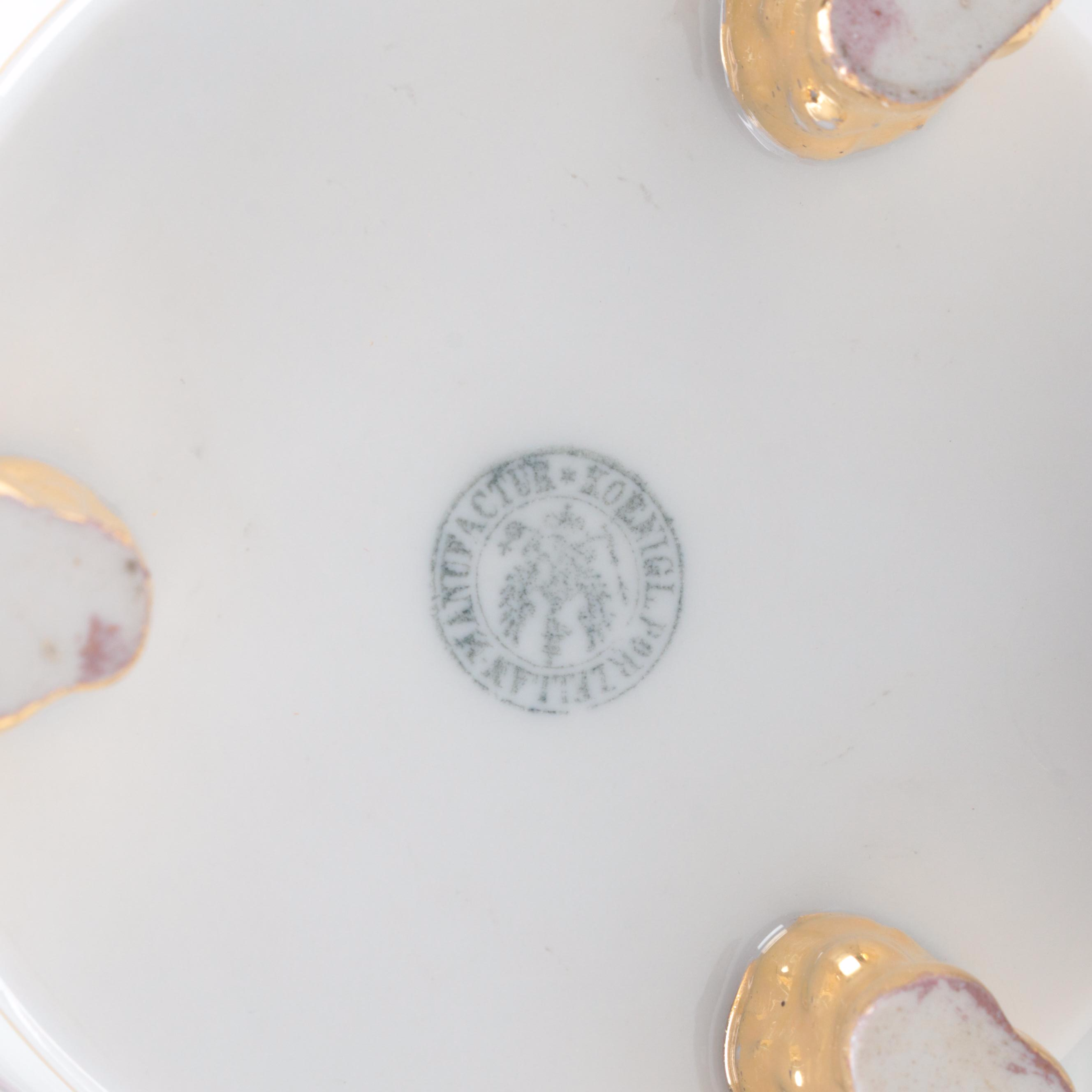 KPM Porcelain Footed Cup and Saucer with Other European Porcelain Teacups