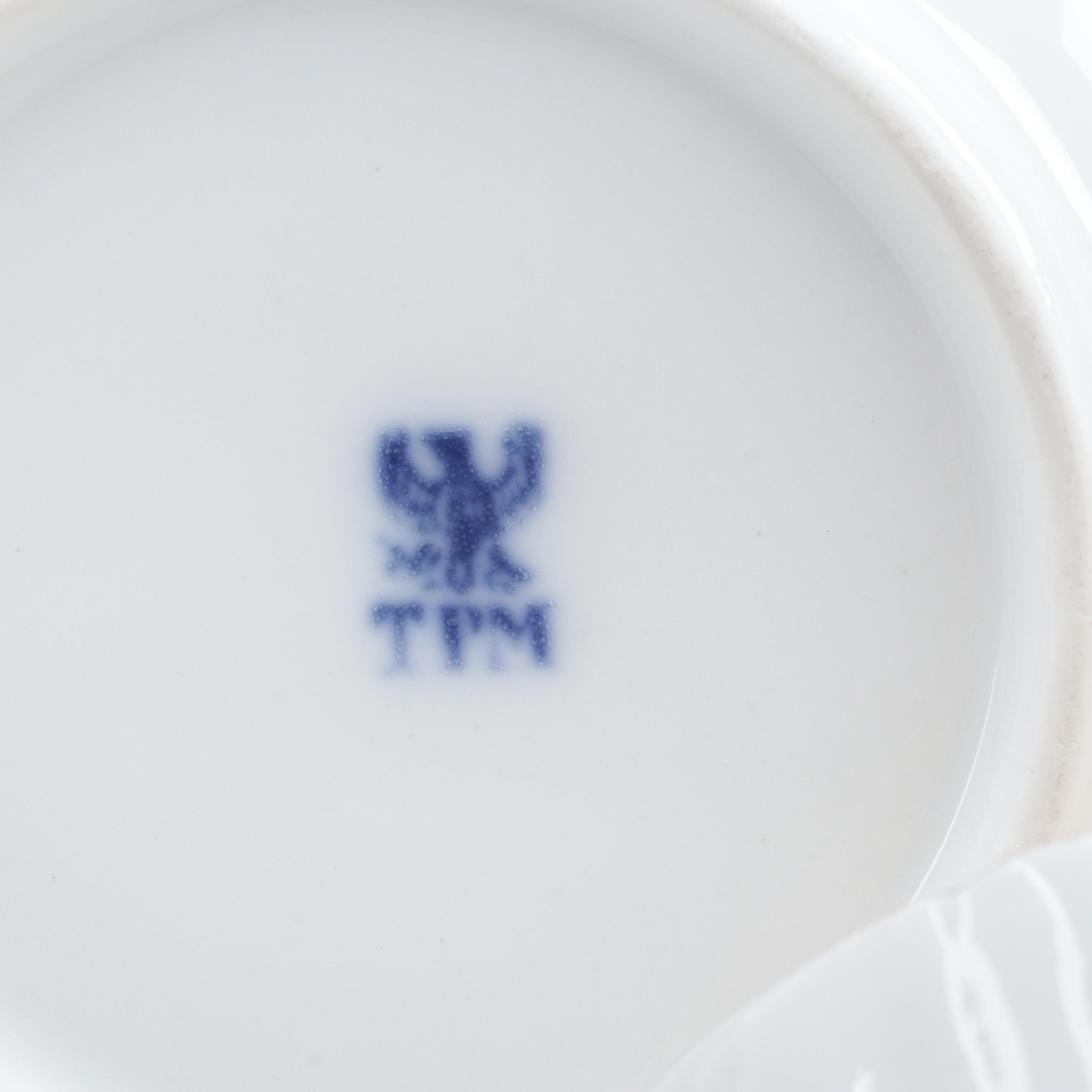 KPM Porcelain Footed Cup and Saucer with Other European Porcelain Teacups