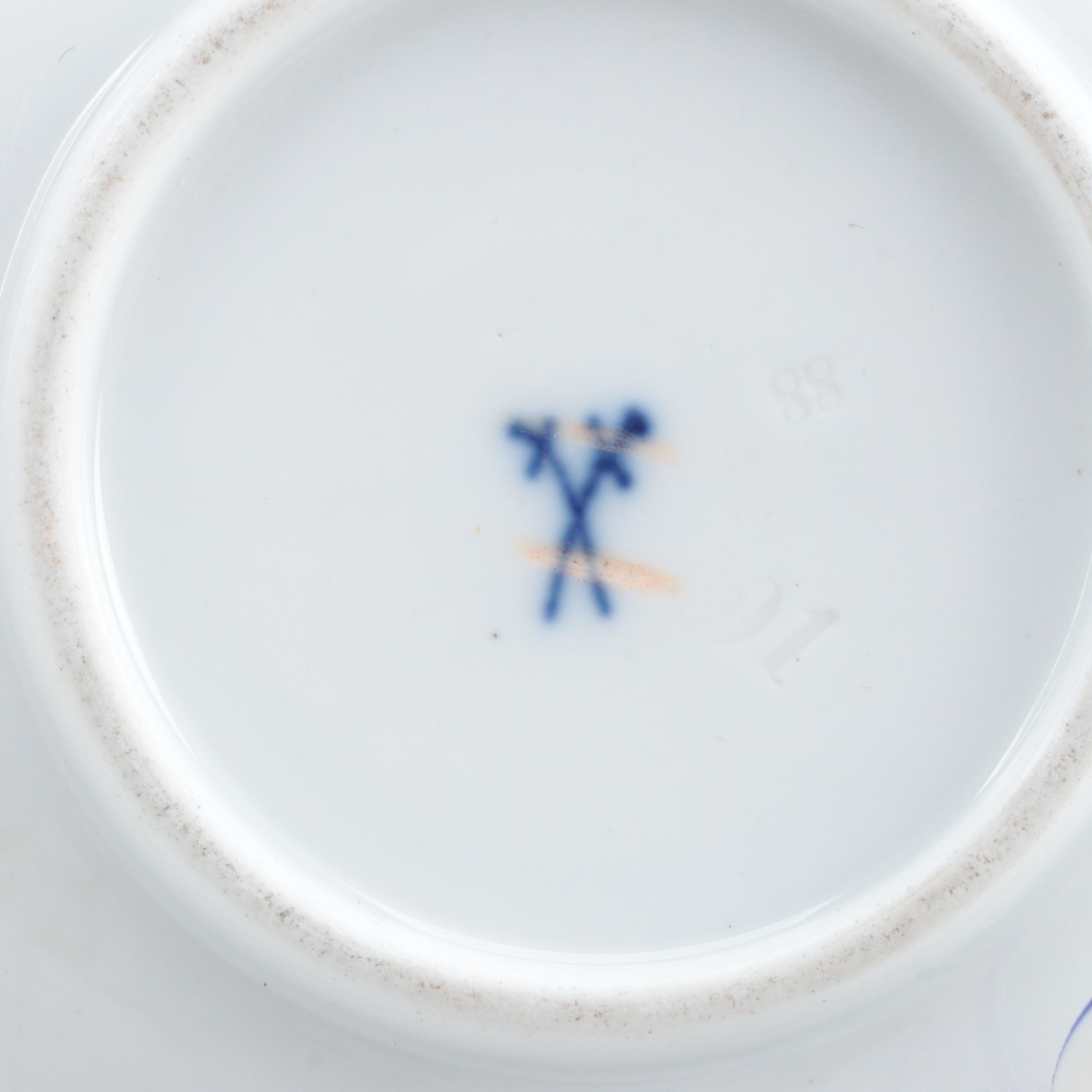 KPM Porcelain Footed Cup and Saucer with Other European Porcelain Teacups