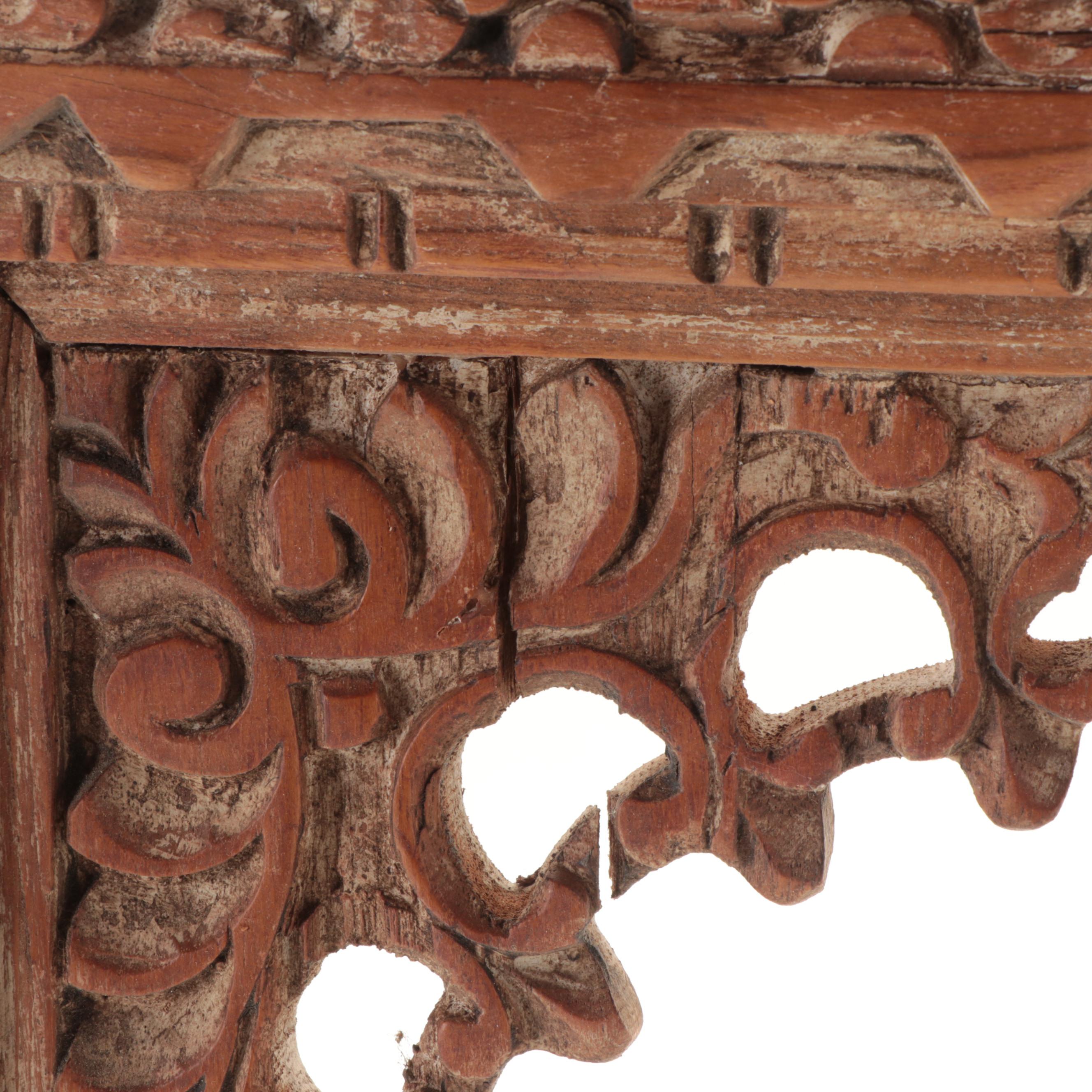Indian Carved Wood Wall Frame, Late 19th Century