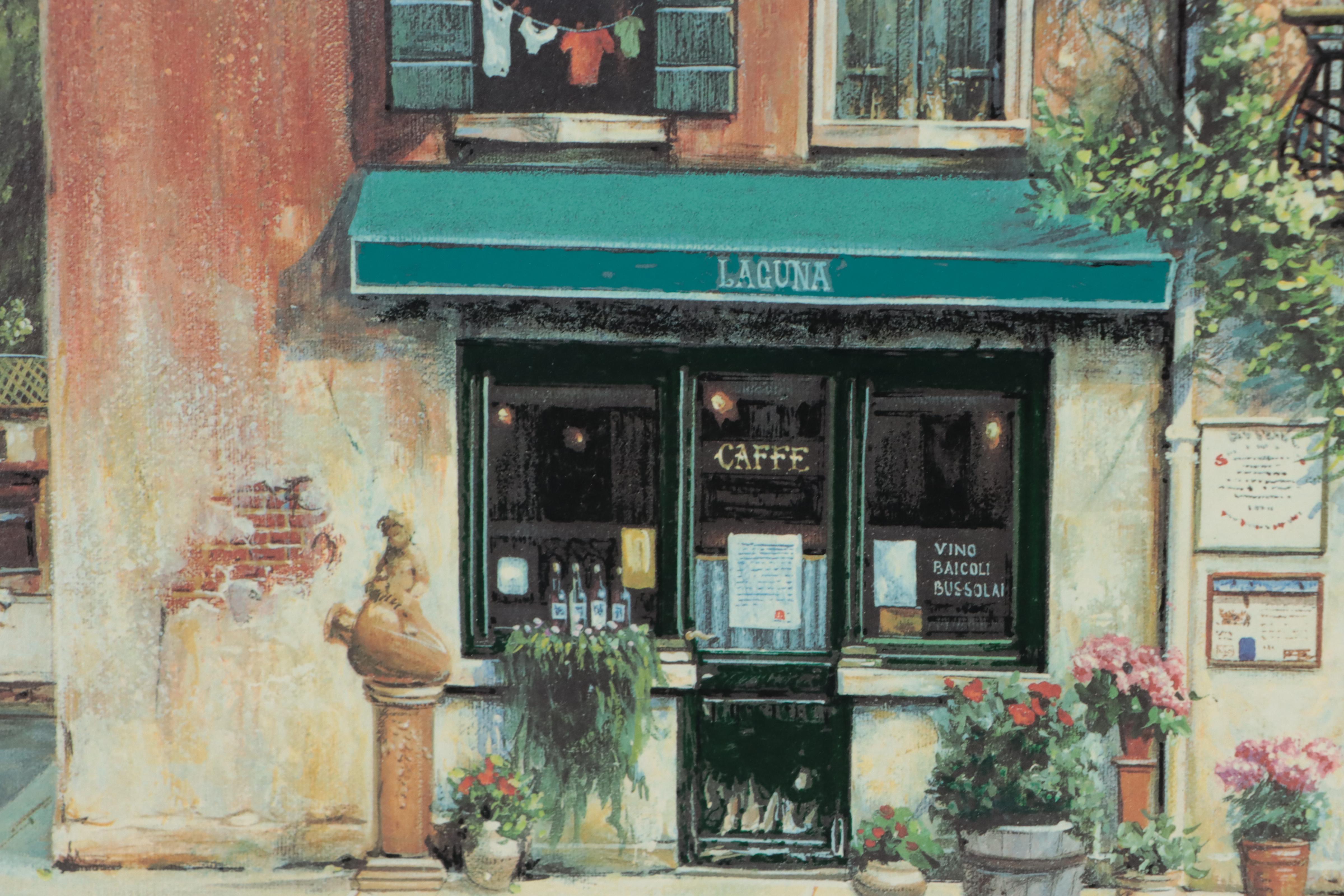 Louis Robichaud Embellished Giclée of Venice Canal Scene