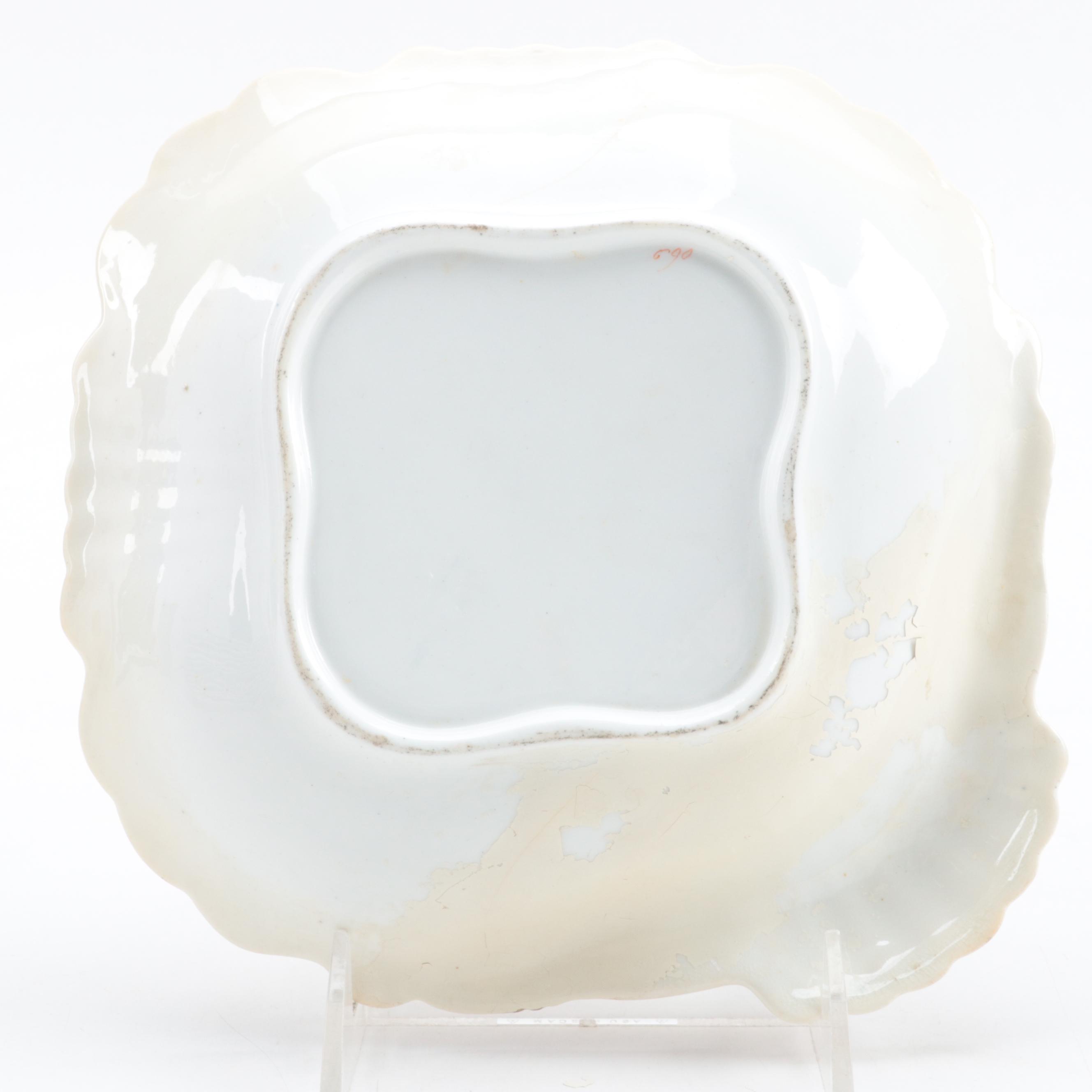 English Porcelain Hand-Painted Botanical Fruit Service