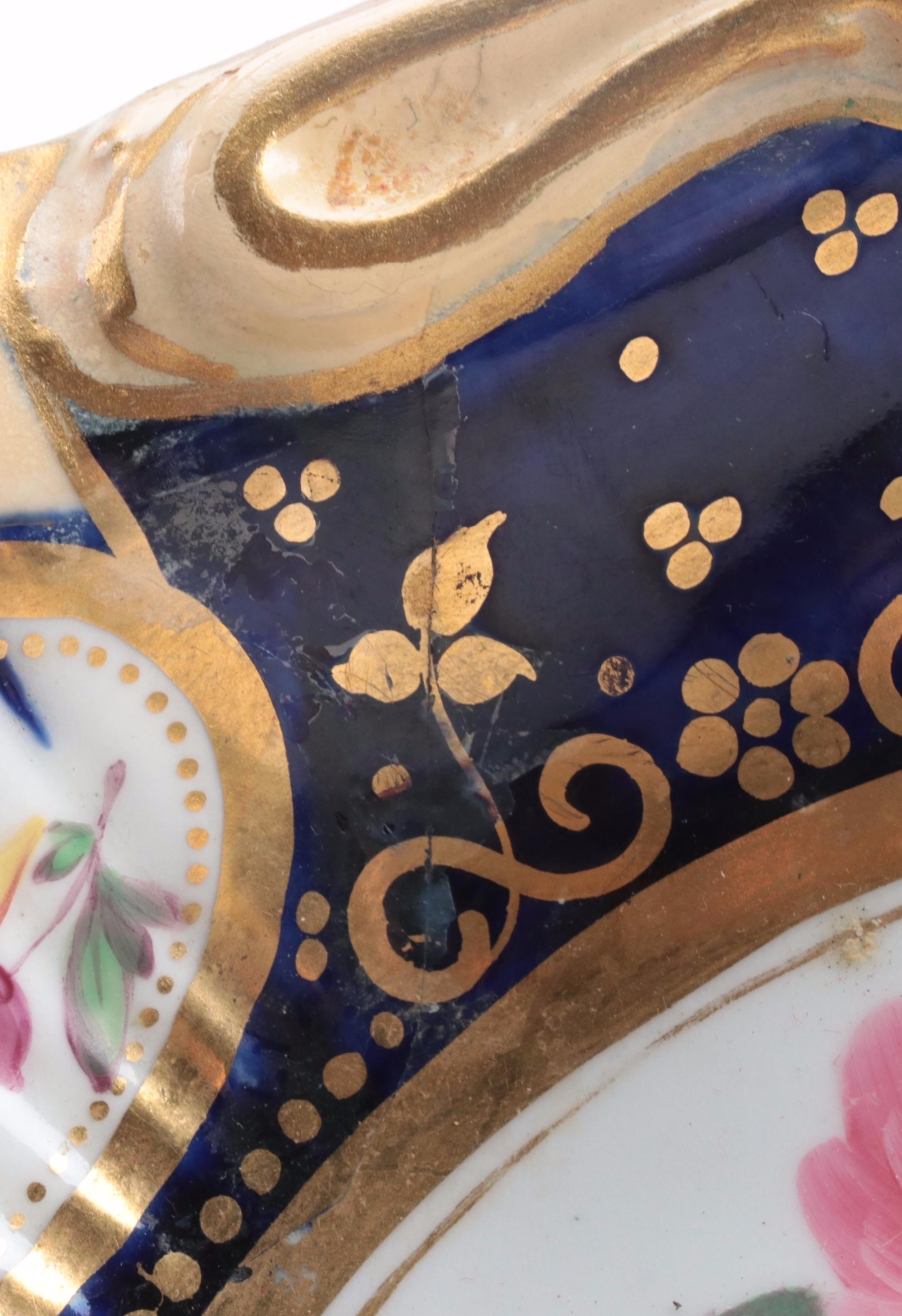 English Porcelain Hand-Painted Botanical Fruit Service