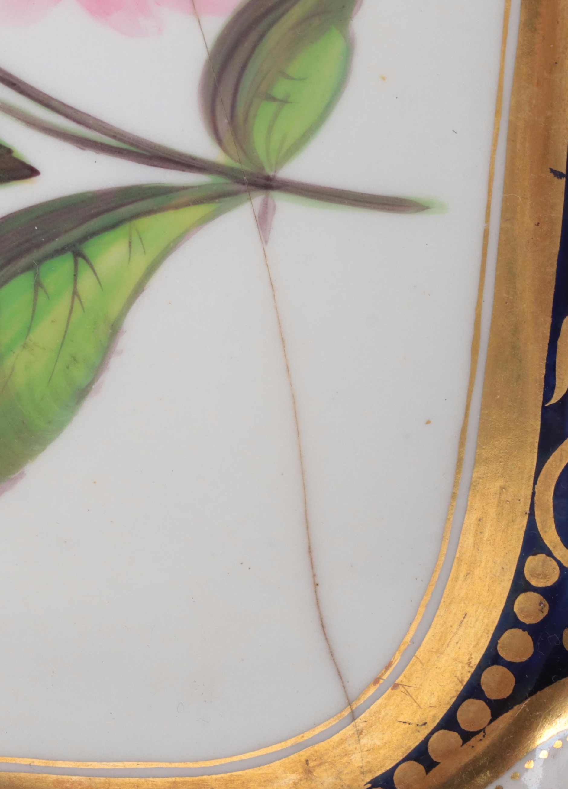 English Porcelain Hand-Painted Botanical Fruit Service