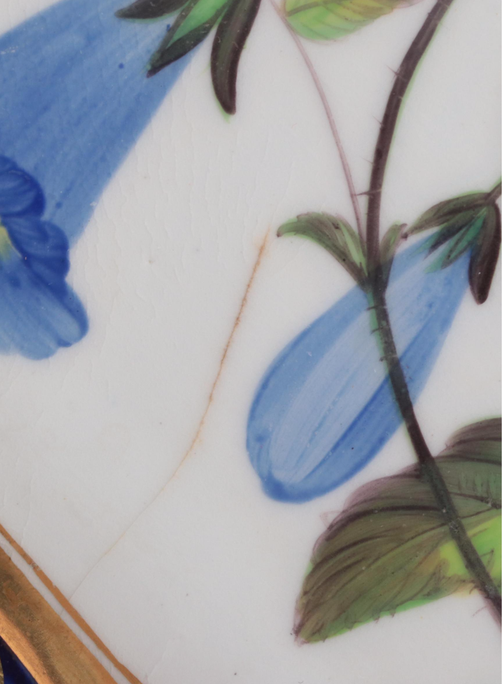 English Porcelain Hand-Painted Botanical Fruit Service