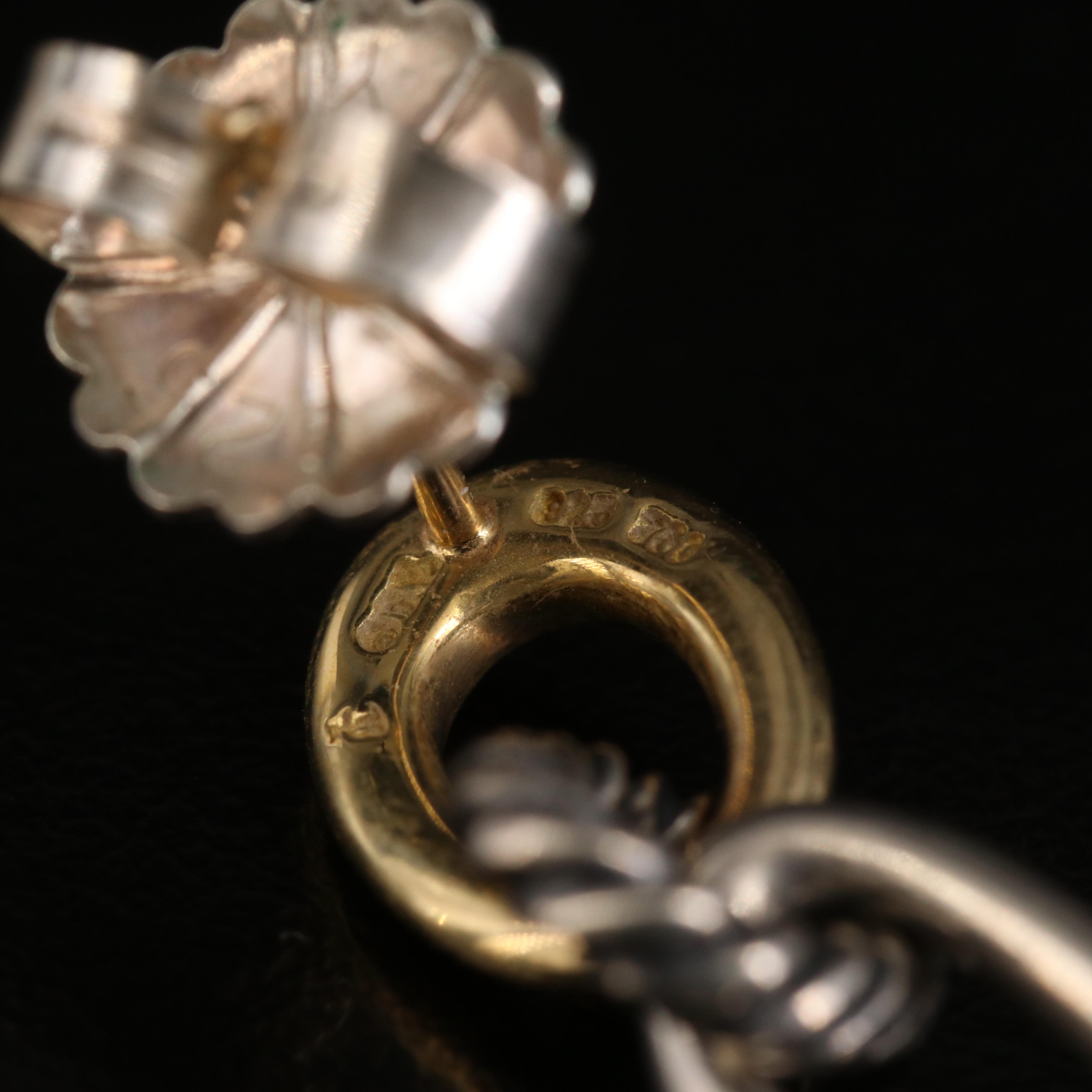 David Yurman Sterling and 18K Earrings with Heart Cable Earrings