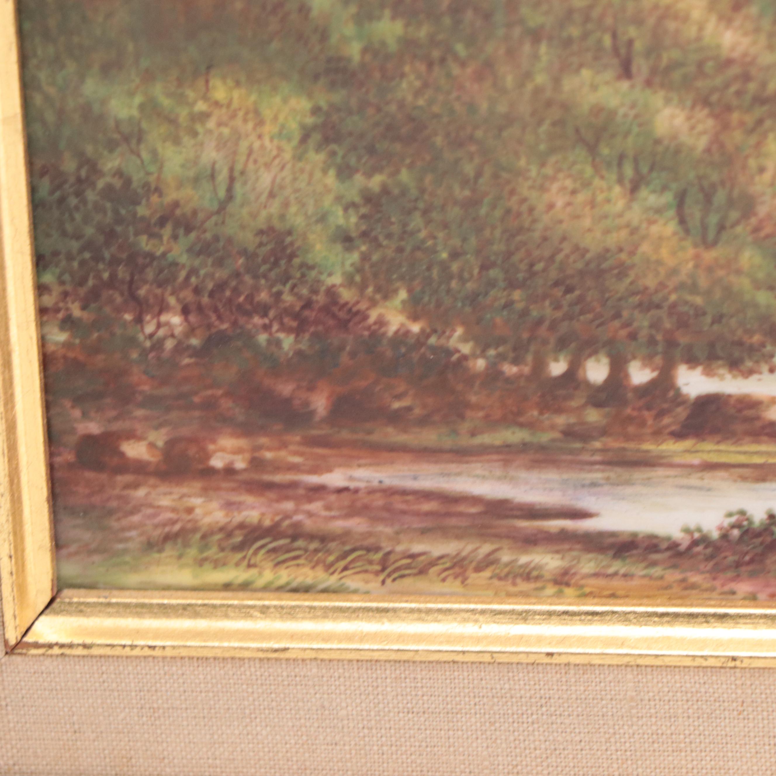 N.P. Nicholls Hand-Painted Porcelain Plaques "Pomeroy" and "Warwick" Castles