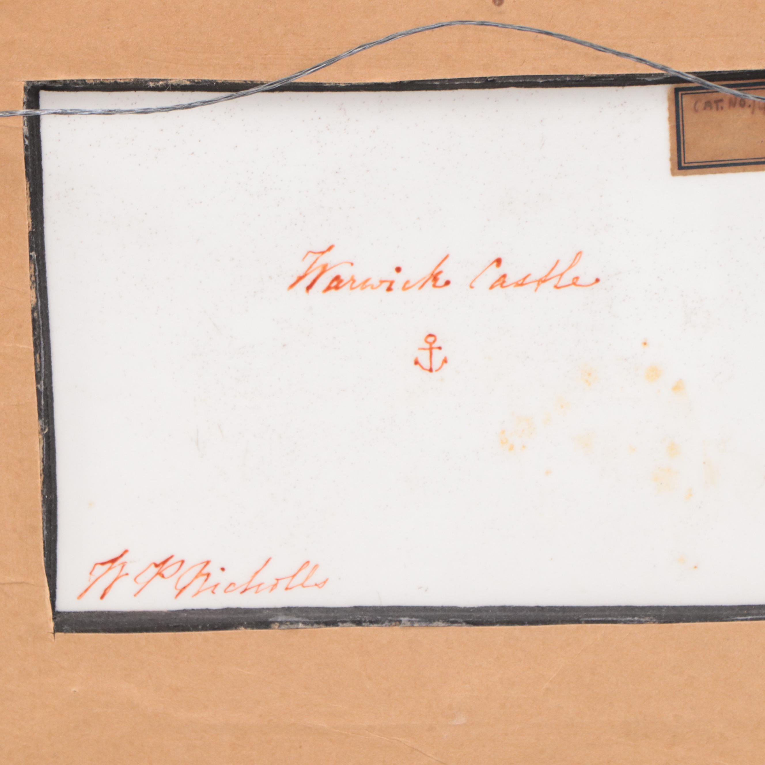 N.P. Nicholls Hand-Painted Porcelain Plaques "Pomeroy" and "Warwick" Castles