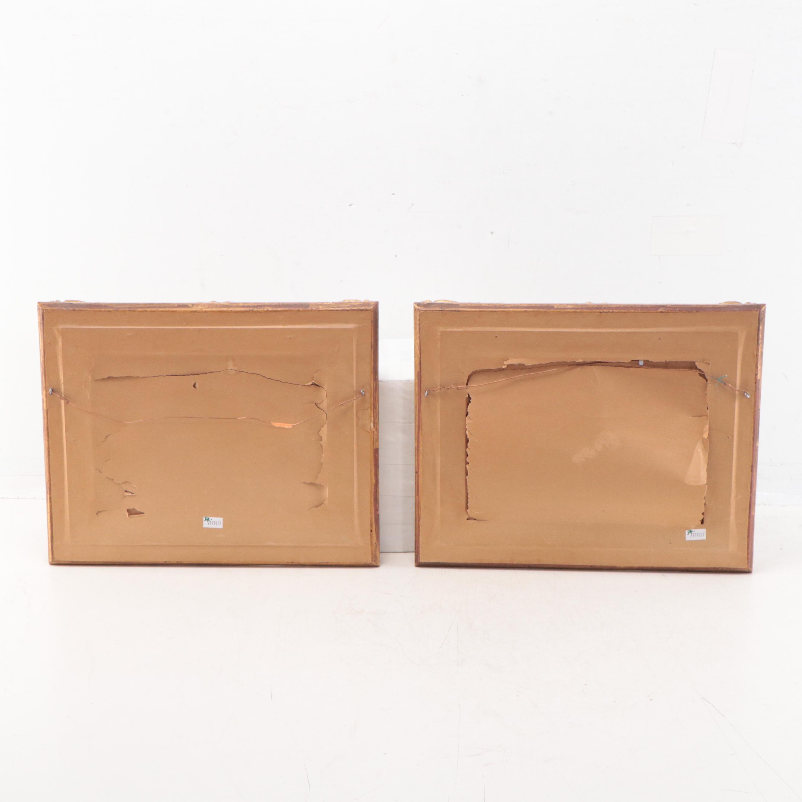 J. Hancock Hand-Painted Porcelain Plaques "Chatsworth" and "Warwick Castle"