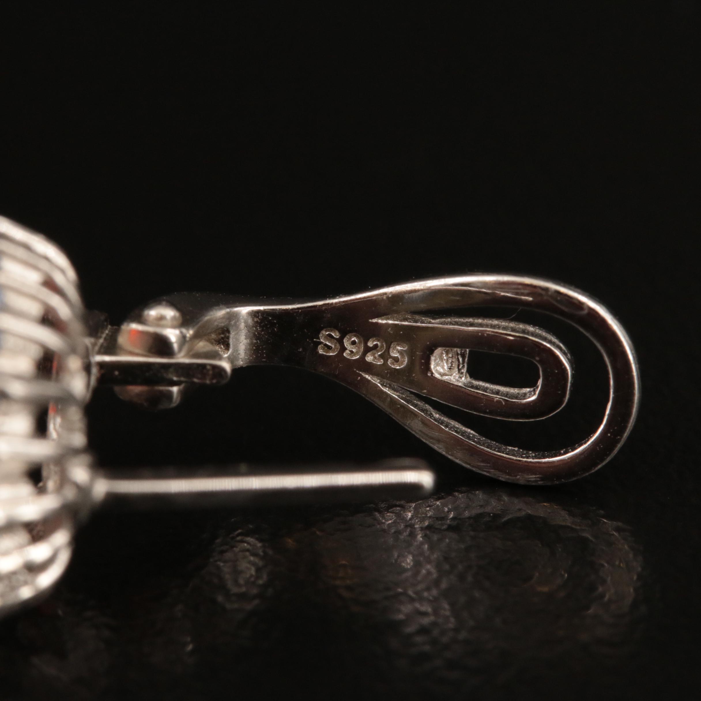 Sterling Opal and Sapphire Earrings