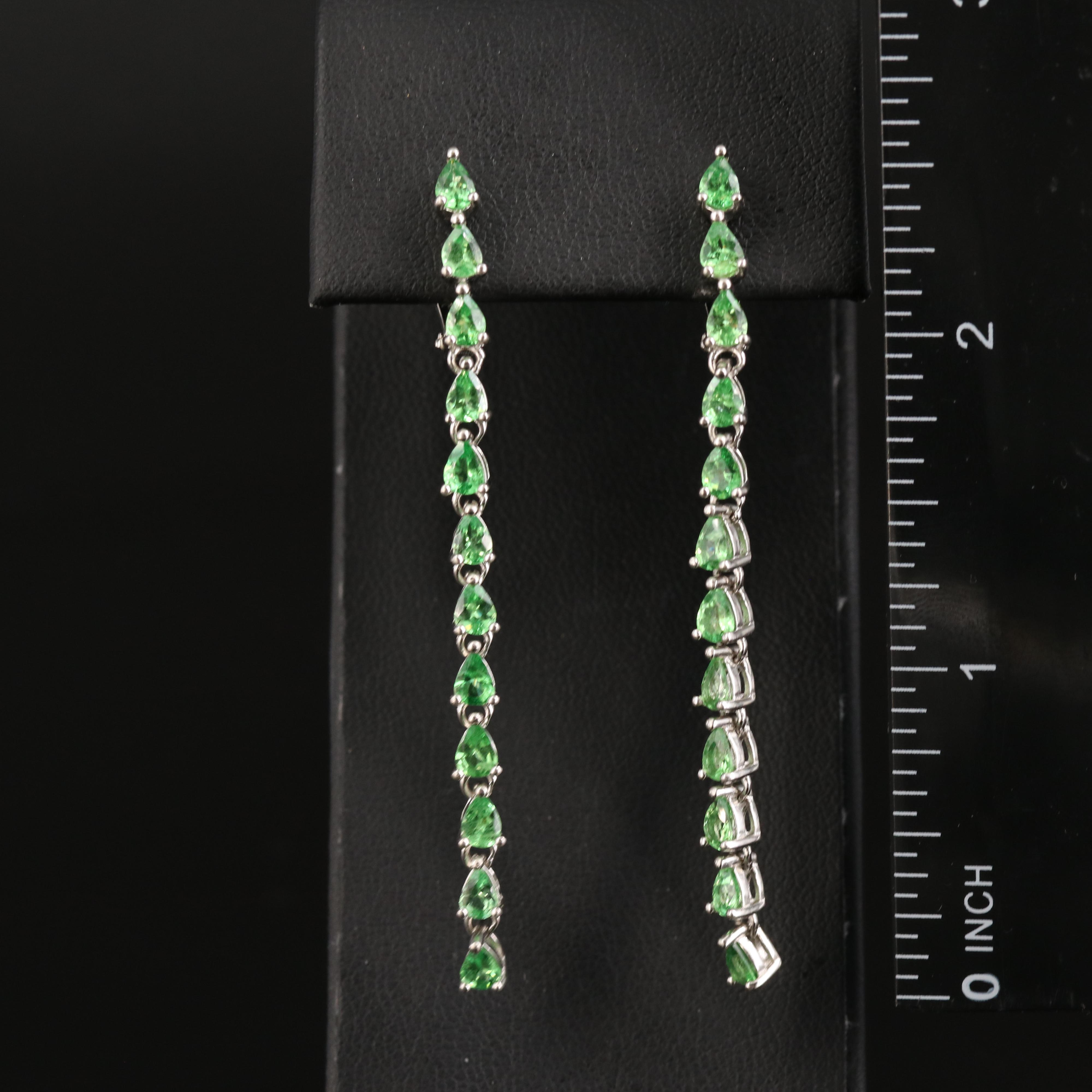 Sterling Diopside Drop Earrings
