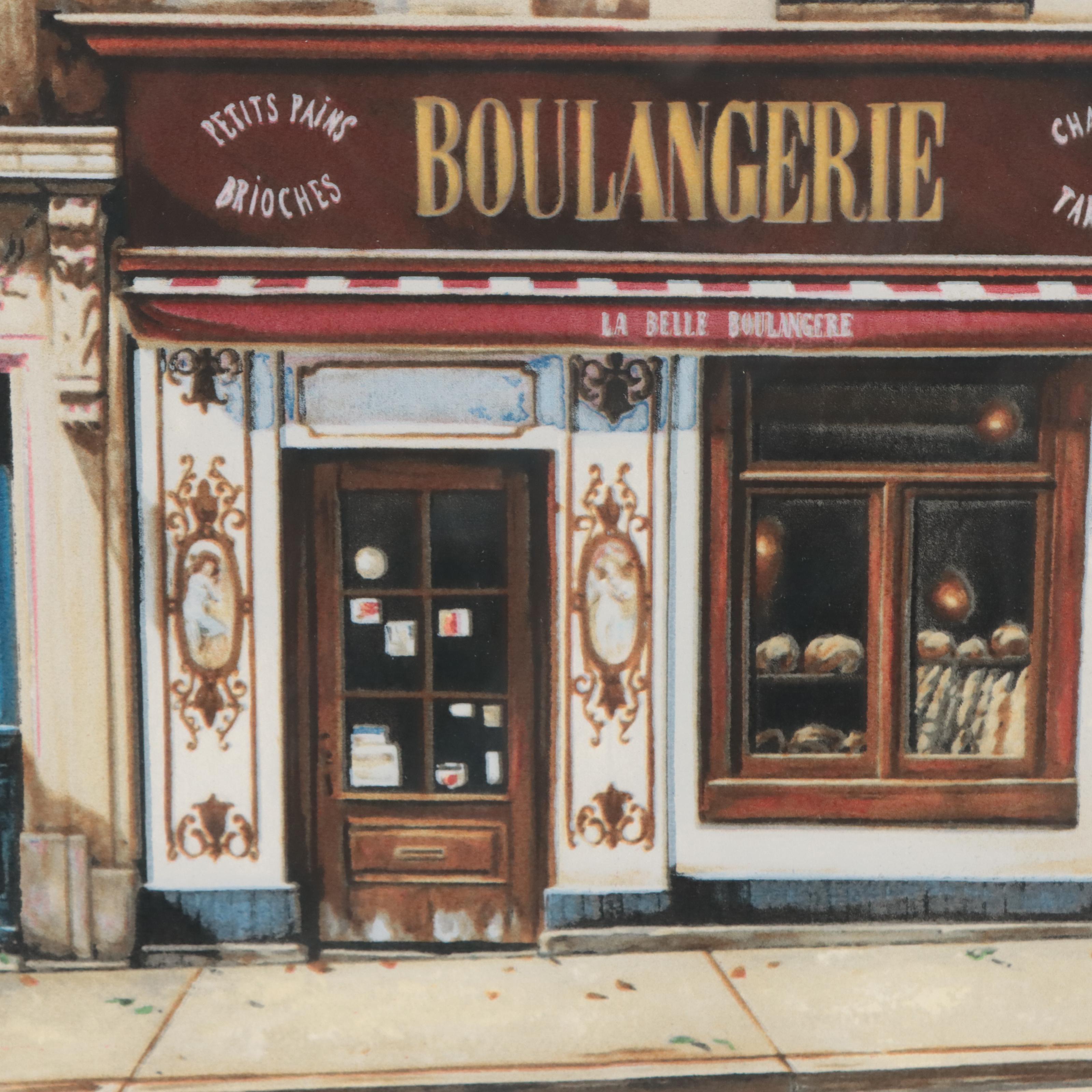 Louis Robichaud Serigraph of Street Scene "Boulangerie"
