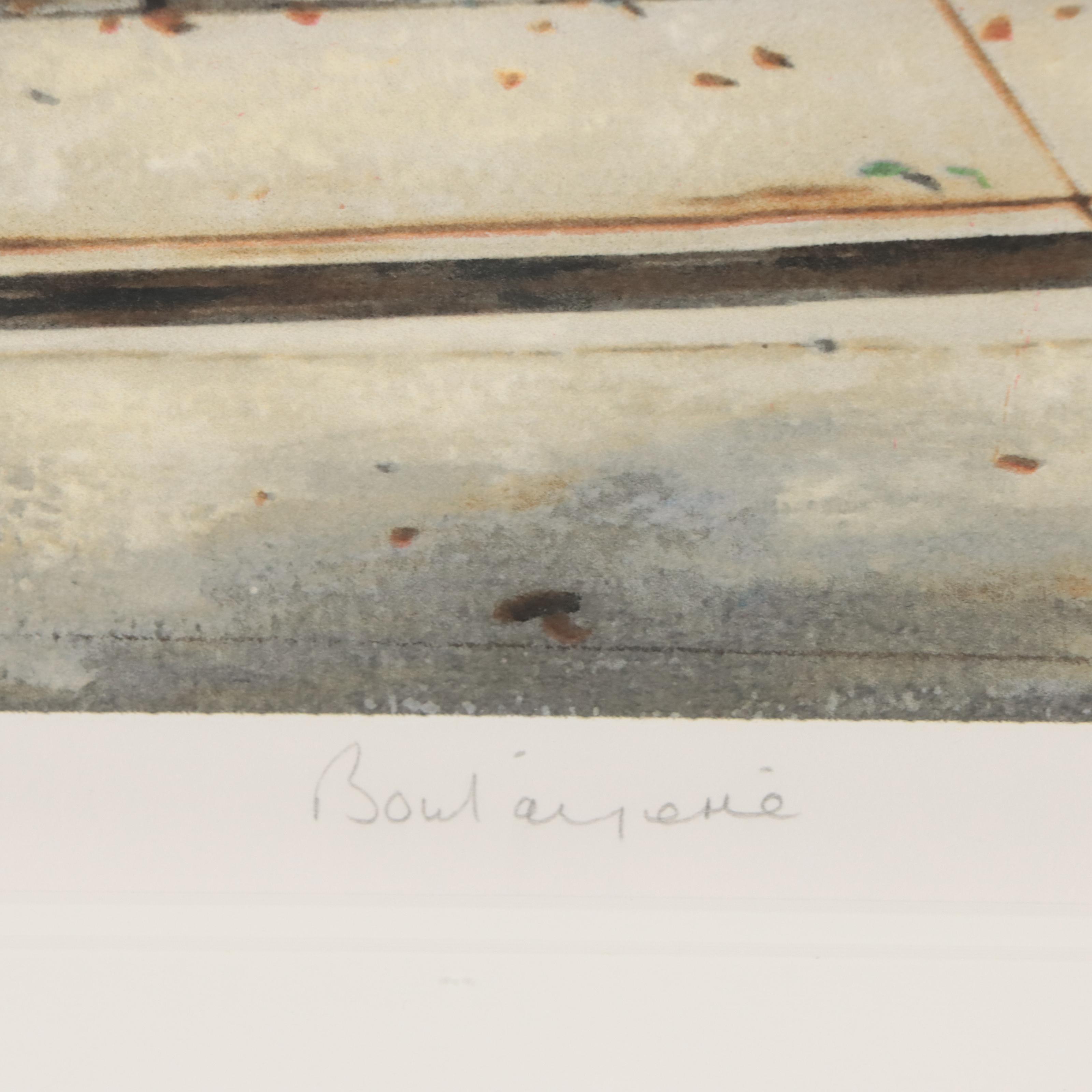 Louis Robichaud Serigraph of Street Scene "Boulangerie"