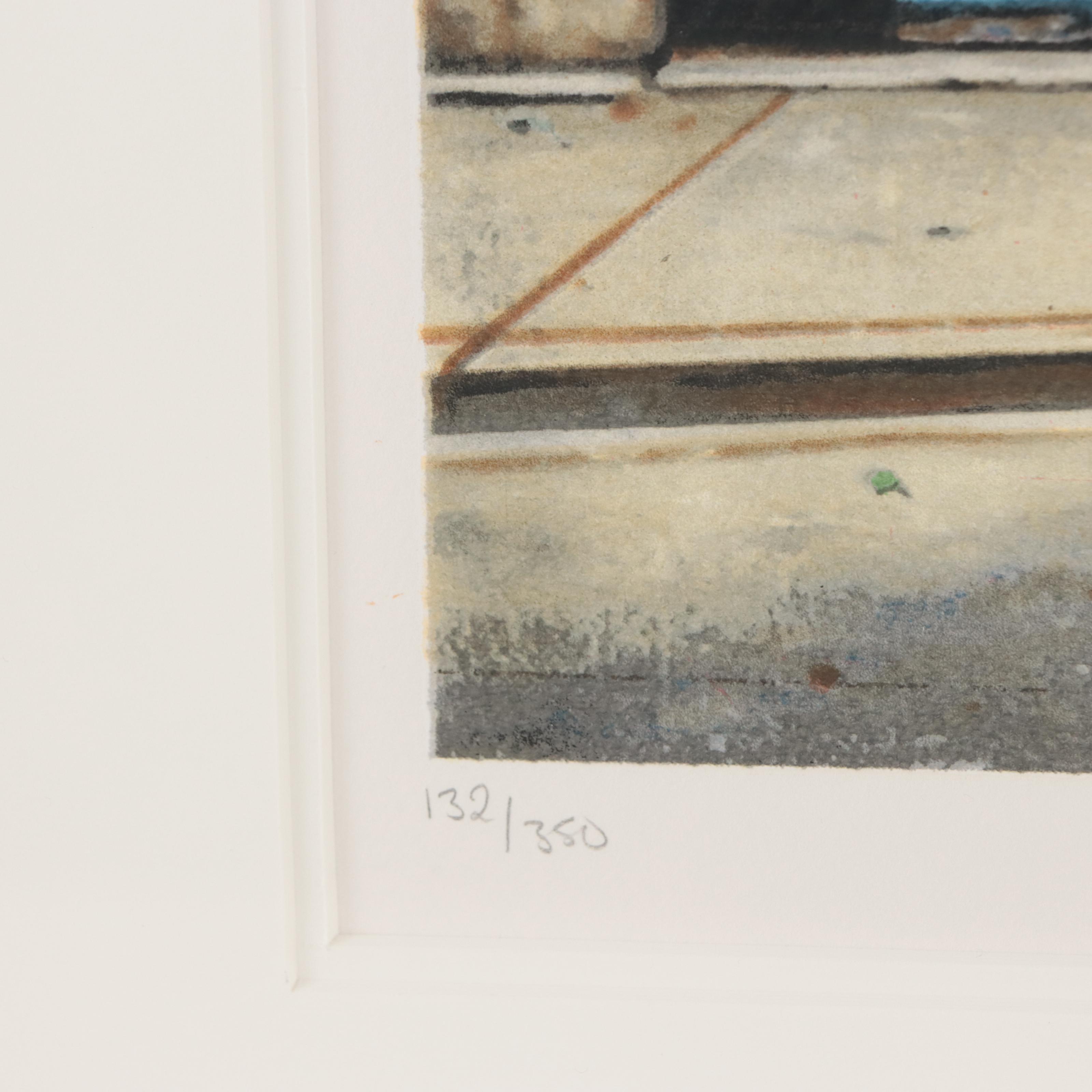 Louis Robichaud Serigraph of Street Scene "Boulangerie"