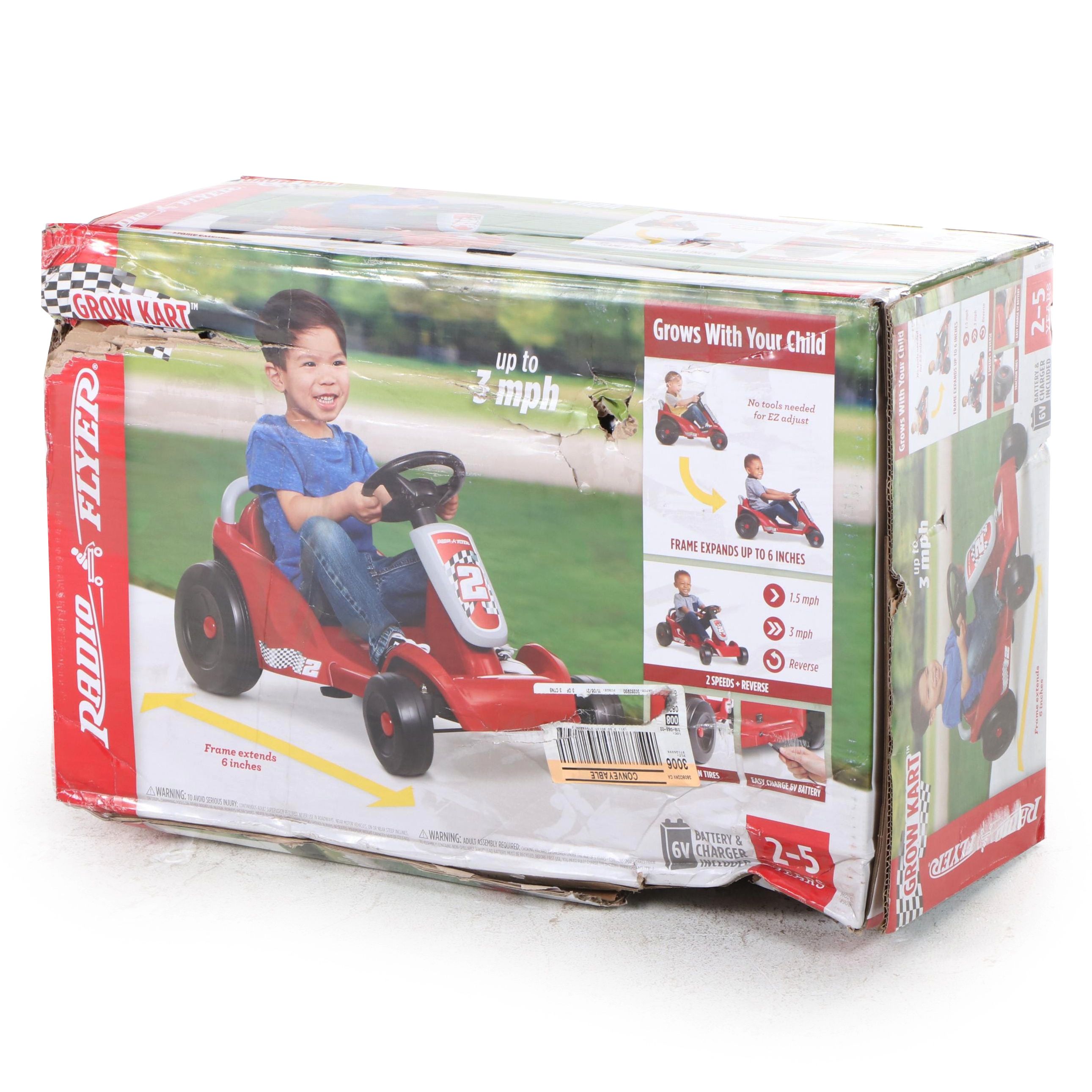 Radio Flyer Grow Kart 6V Powered Ride-On Toy