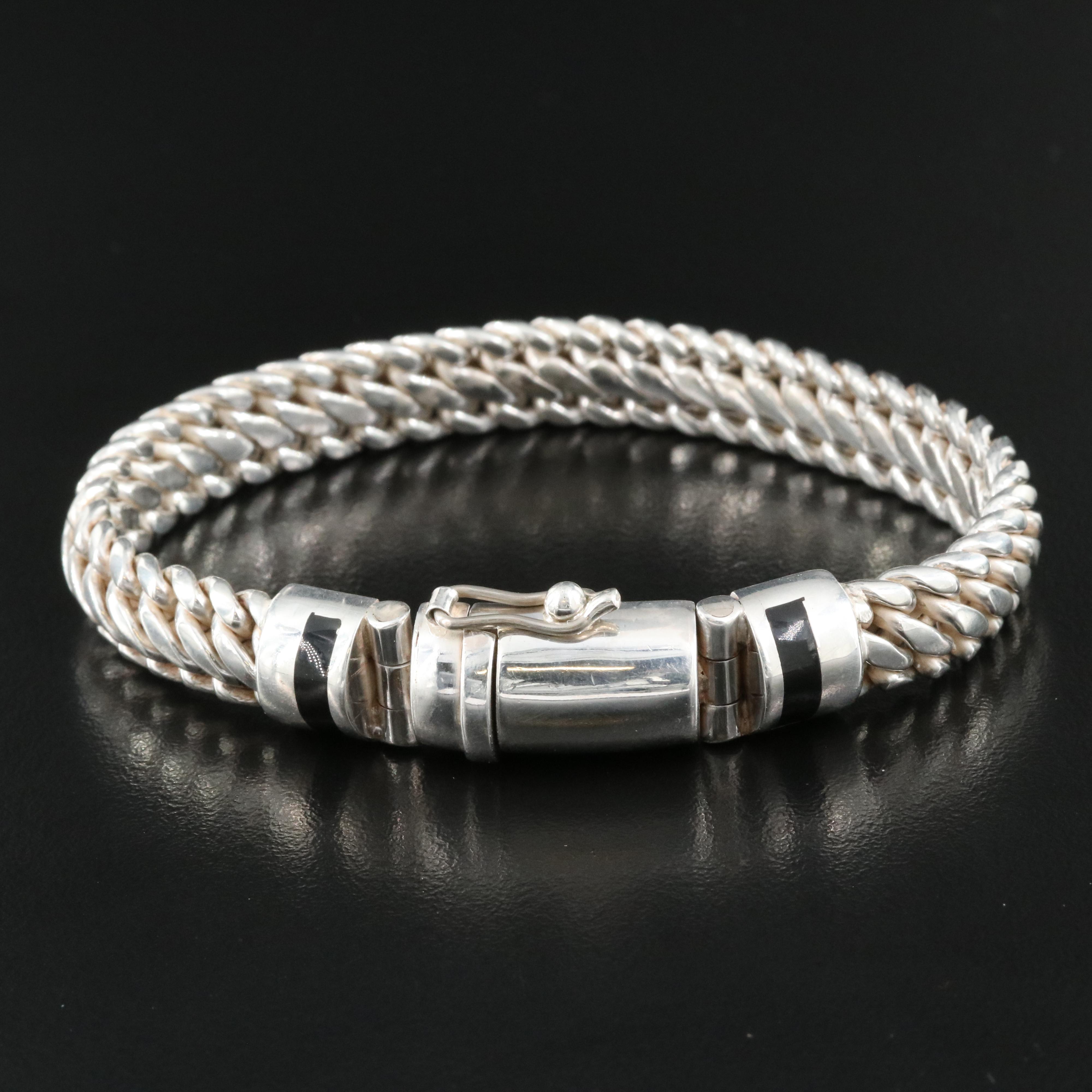 Sterling Bracelet with Enamel Accents