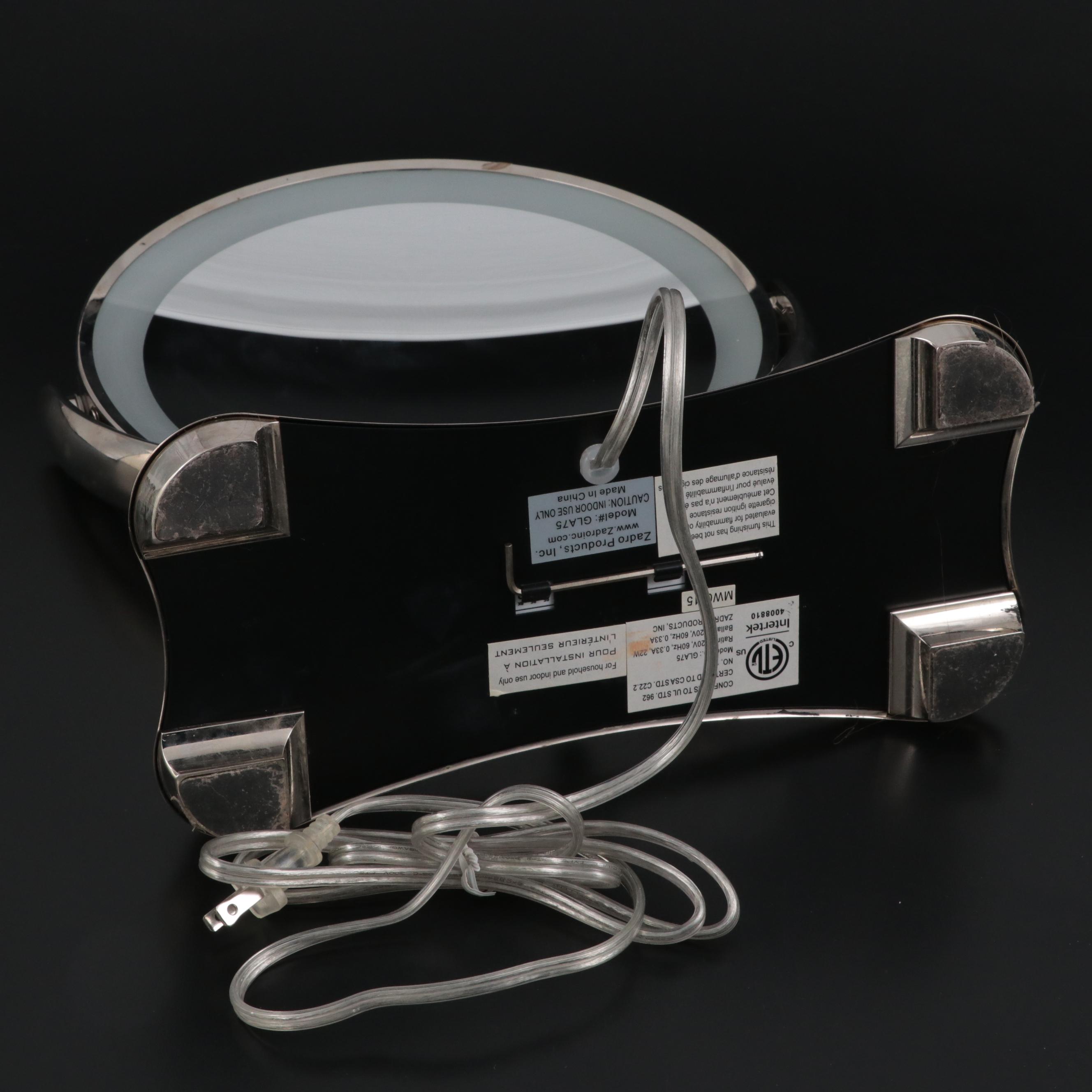 Zadro Dimmable Make Up Mirror and Magnifier with Faux Roses in Vase