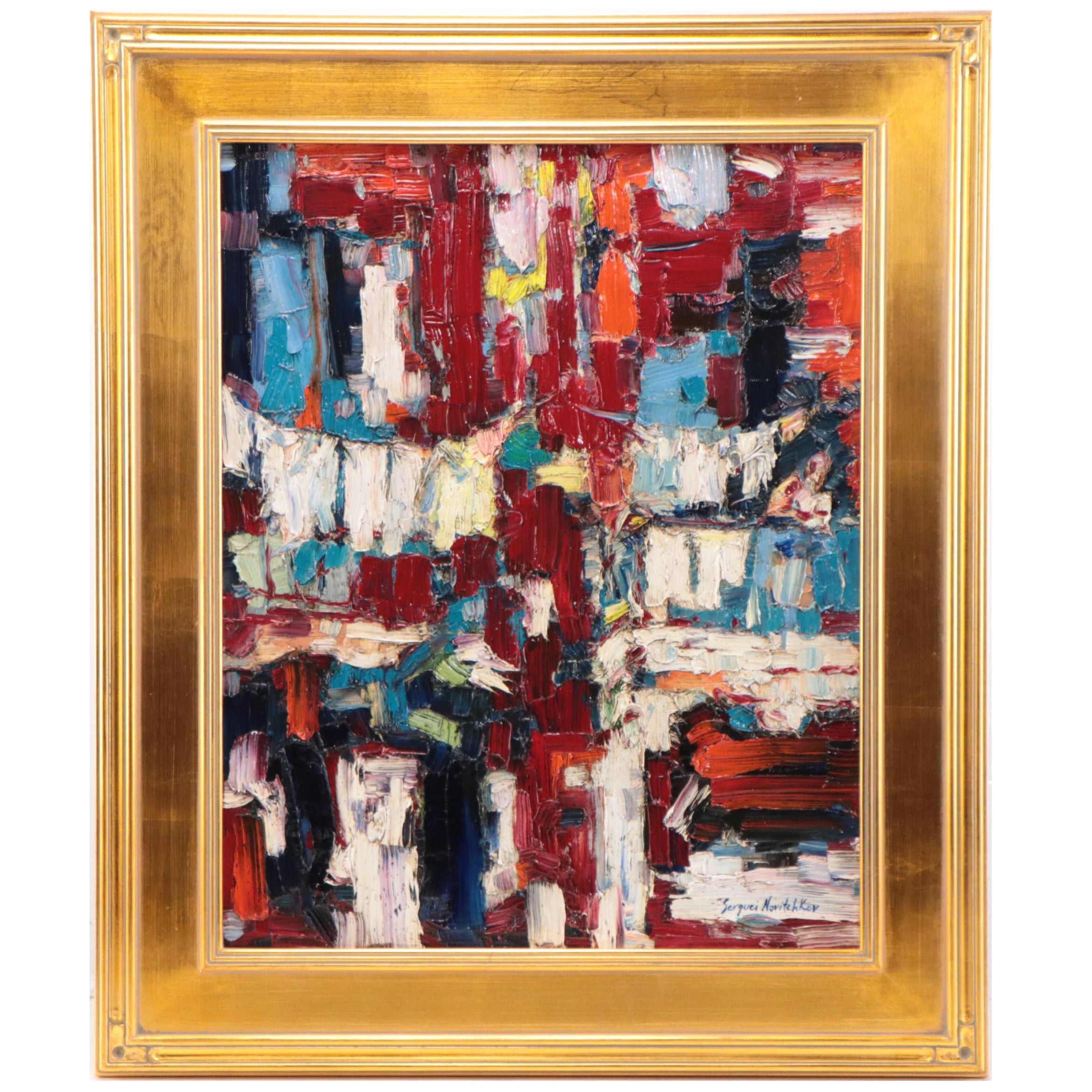 Serguei Novitchkov Oil Painting "Venice, Old Balcony," 2022