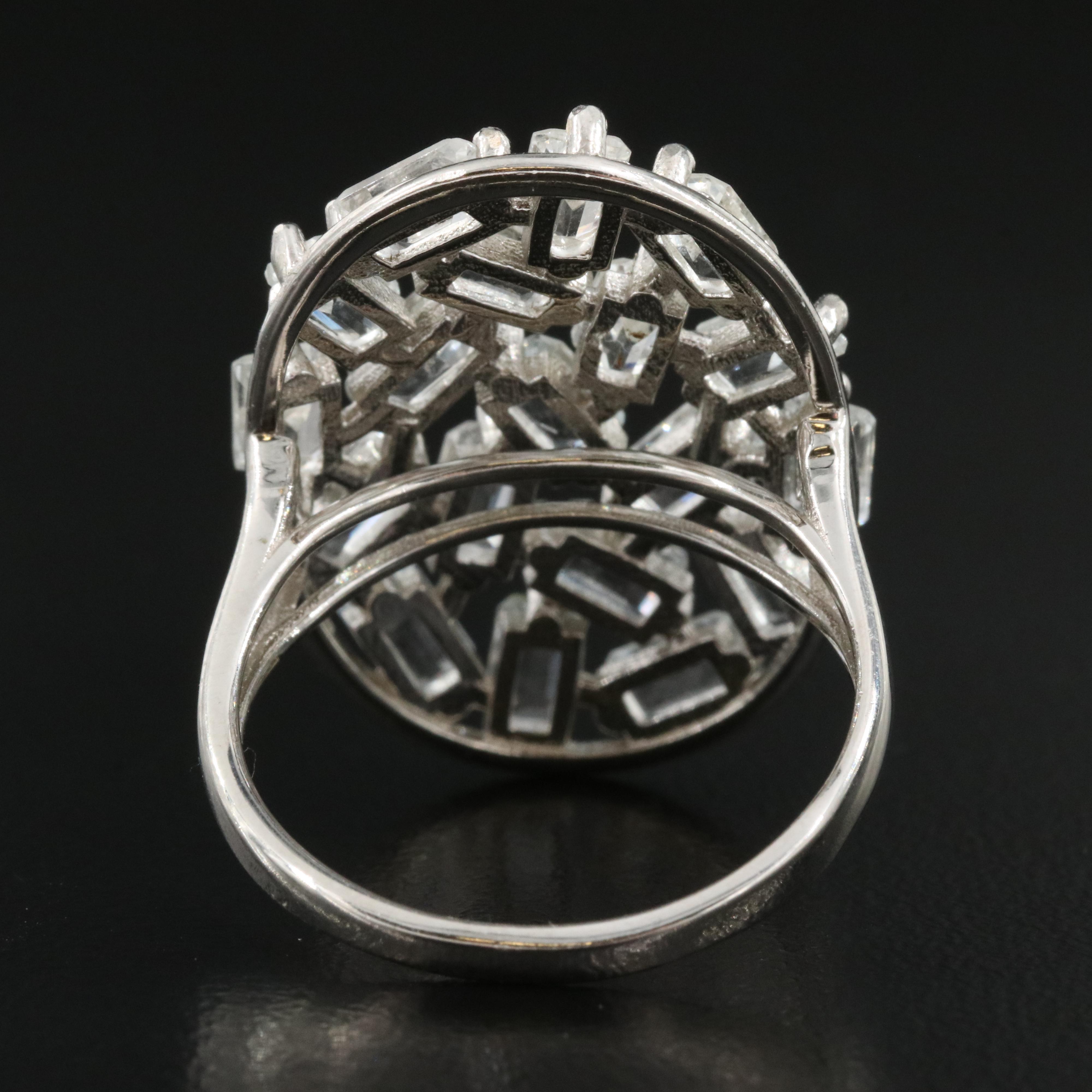 Sterling Aquamarine Cluster Ring