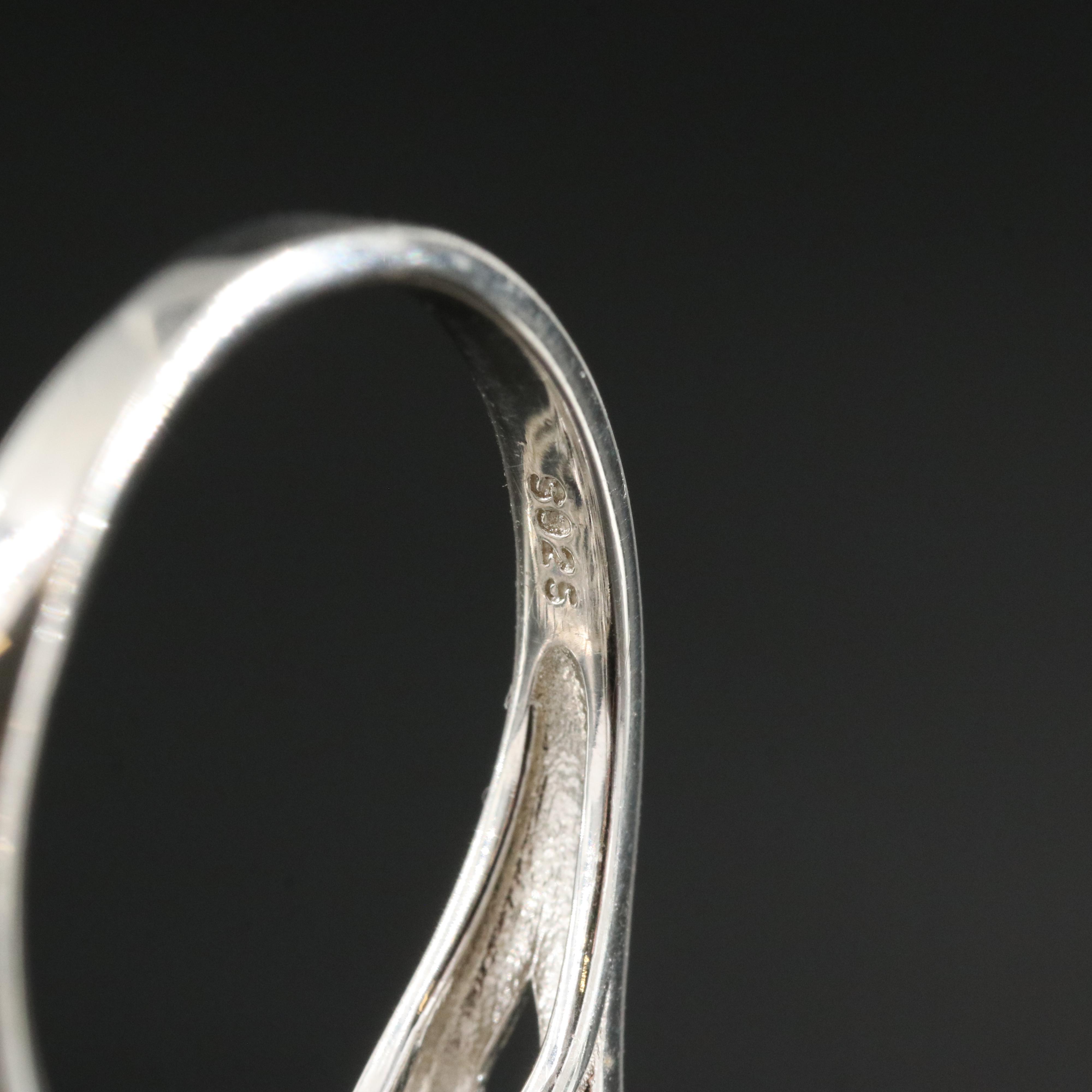 Sterling Aquamarine Cluster Ring