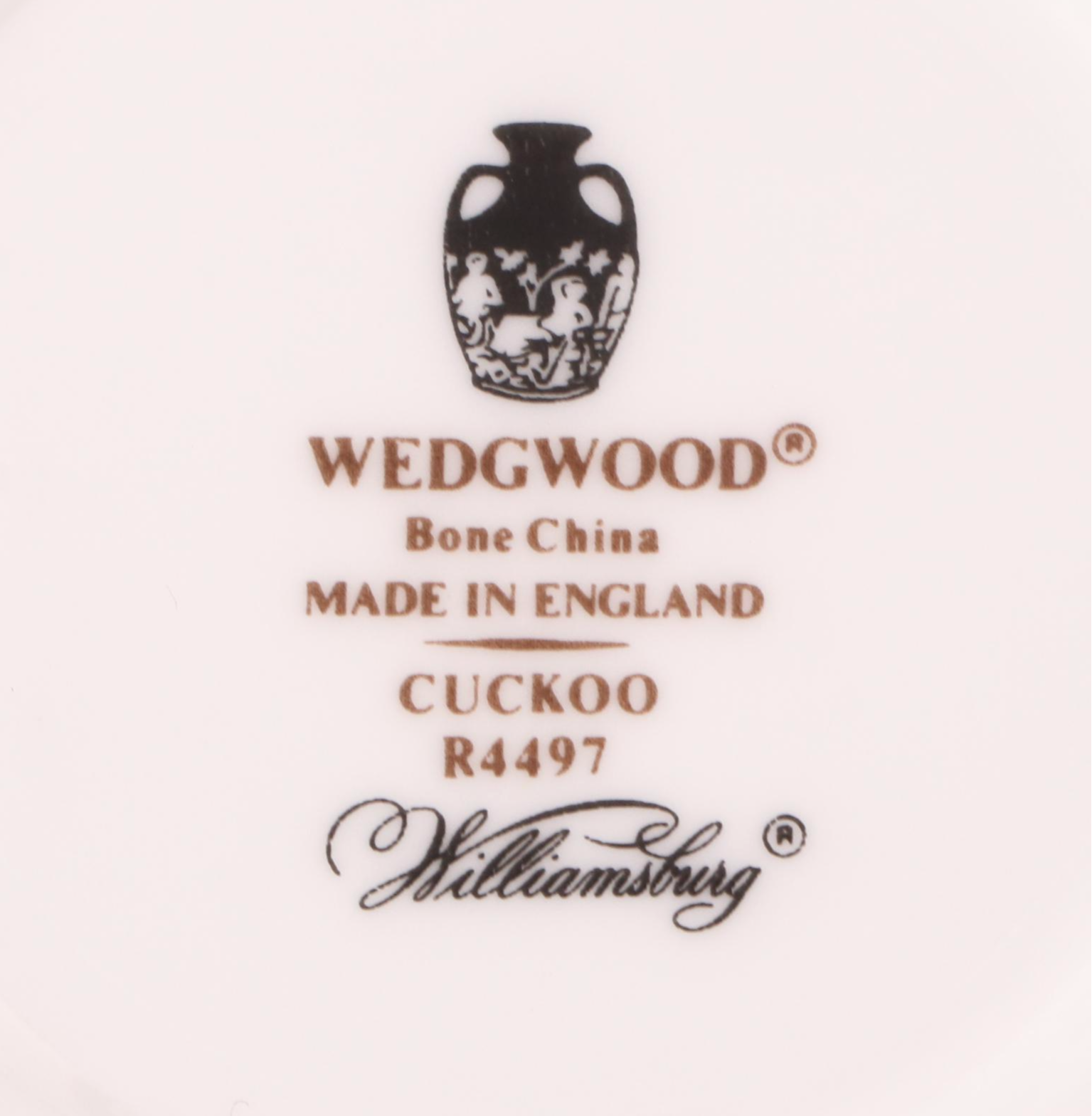 Wedgwood "Cuckoo" Bone China Cups with Saucers, Late 20th Century