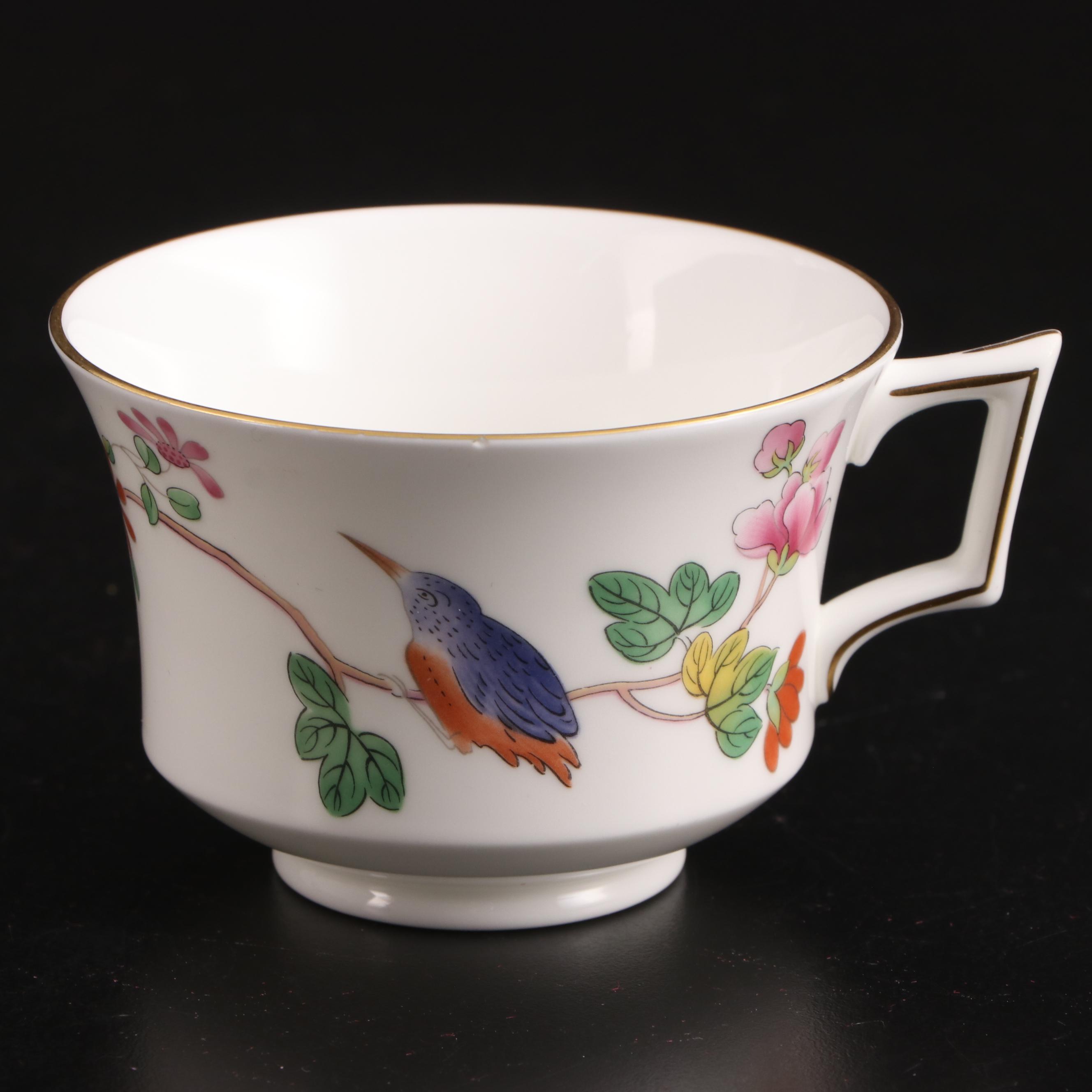 Wedgwood "Cuckoo" Bone China Cups with Saucers, Late 20th Century