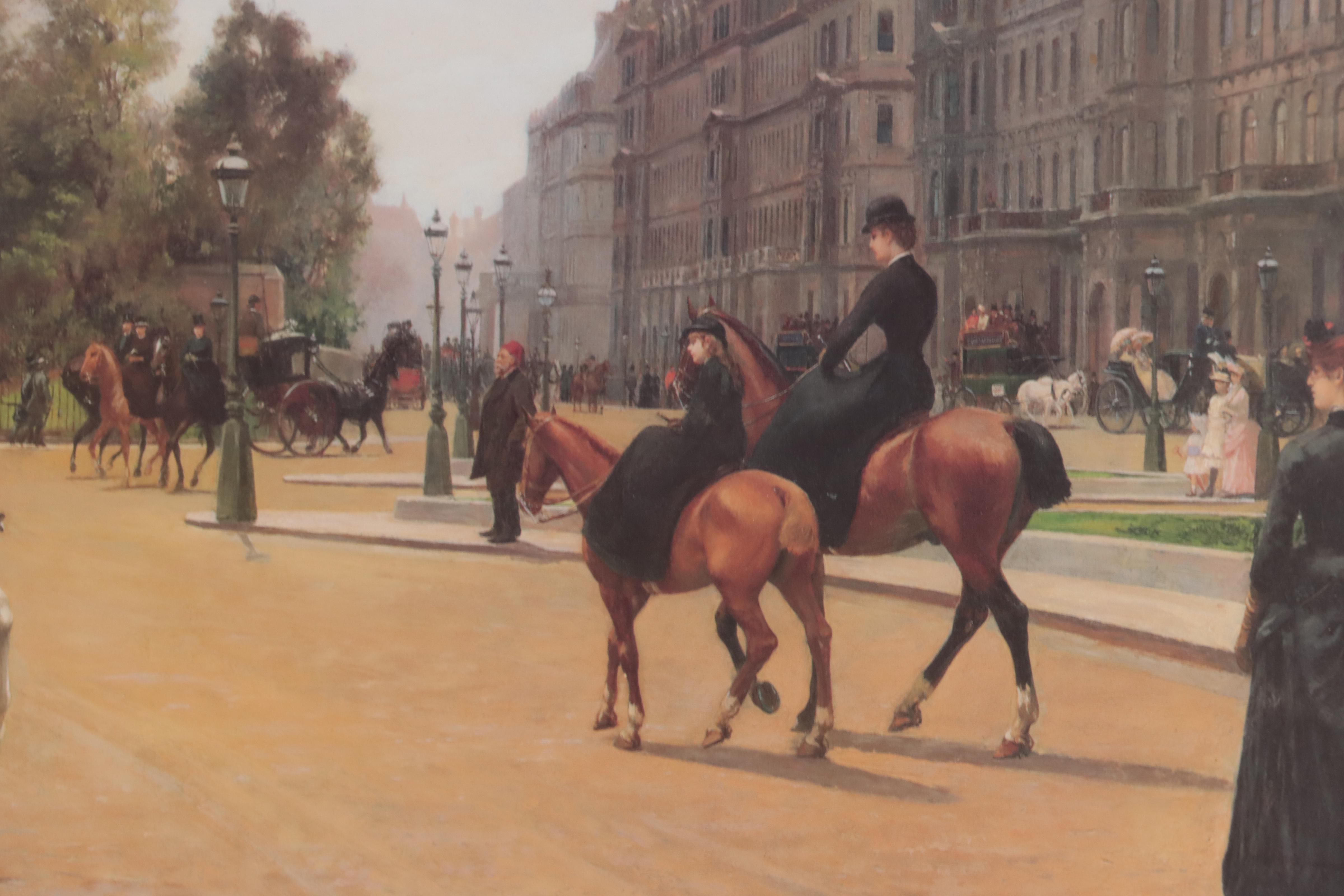 Offset Lithograph After Filippo Baratti "Life Guards Passing Hyde Park Corner"