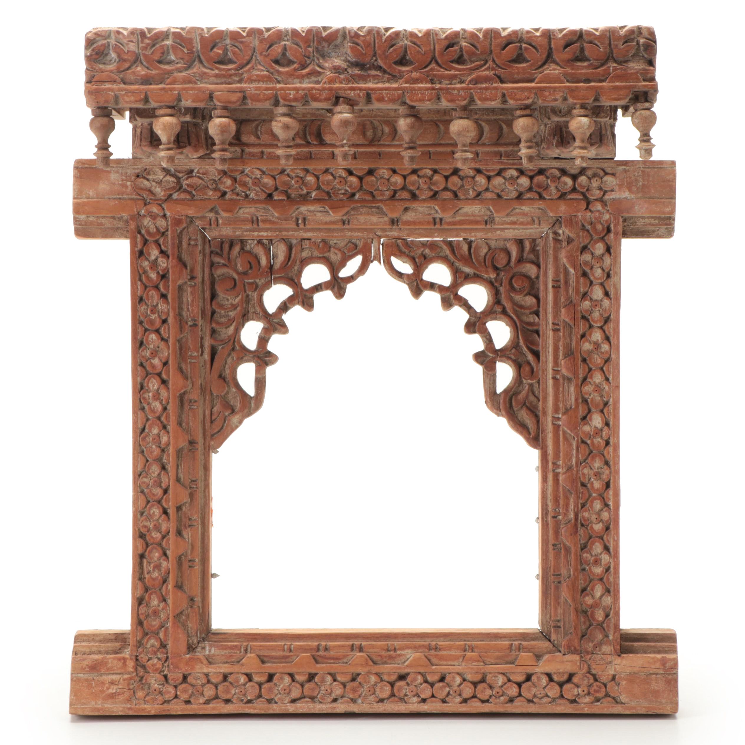 Indian Carved Wood Wall Frame, Late 19th Century
