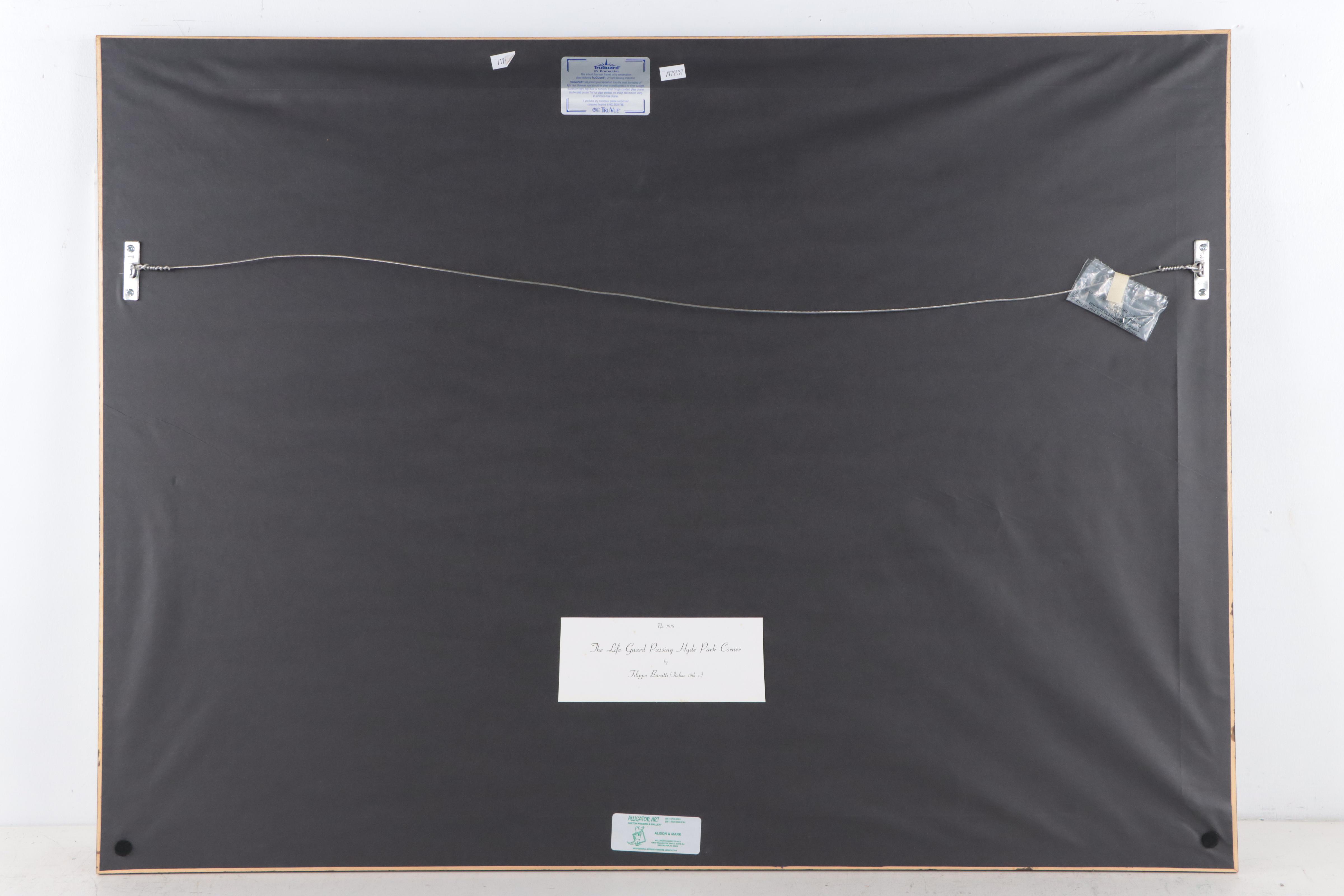 Offset Lithograph After Filippo Baratti "Life Guards Passing Hyde Park Corner"