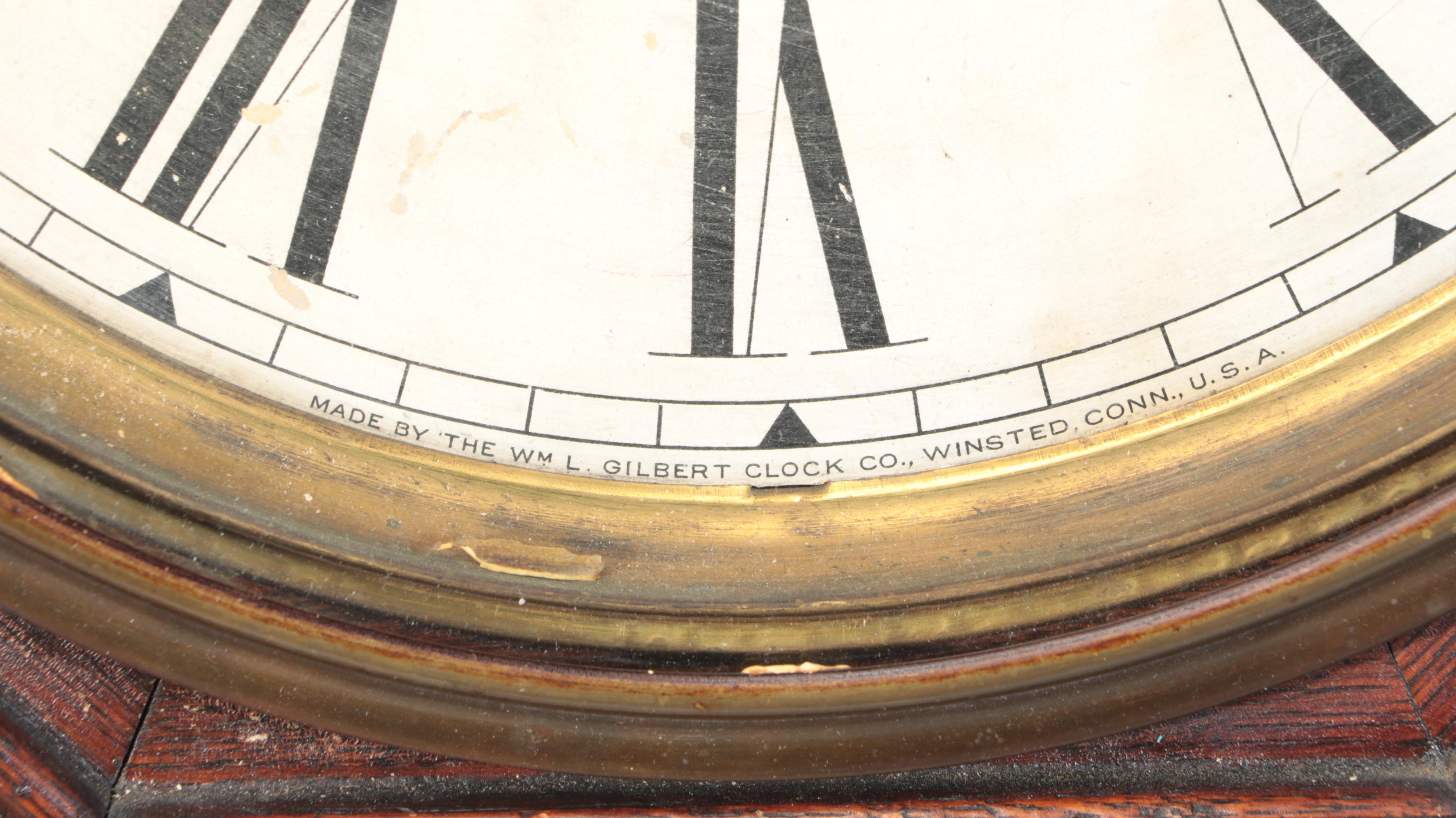 Wm. L. Gilbert "Consort" Oak Regulator Clock, Early 20th Century