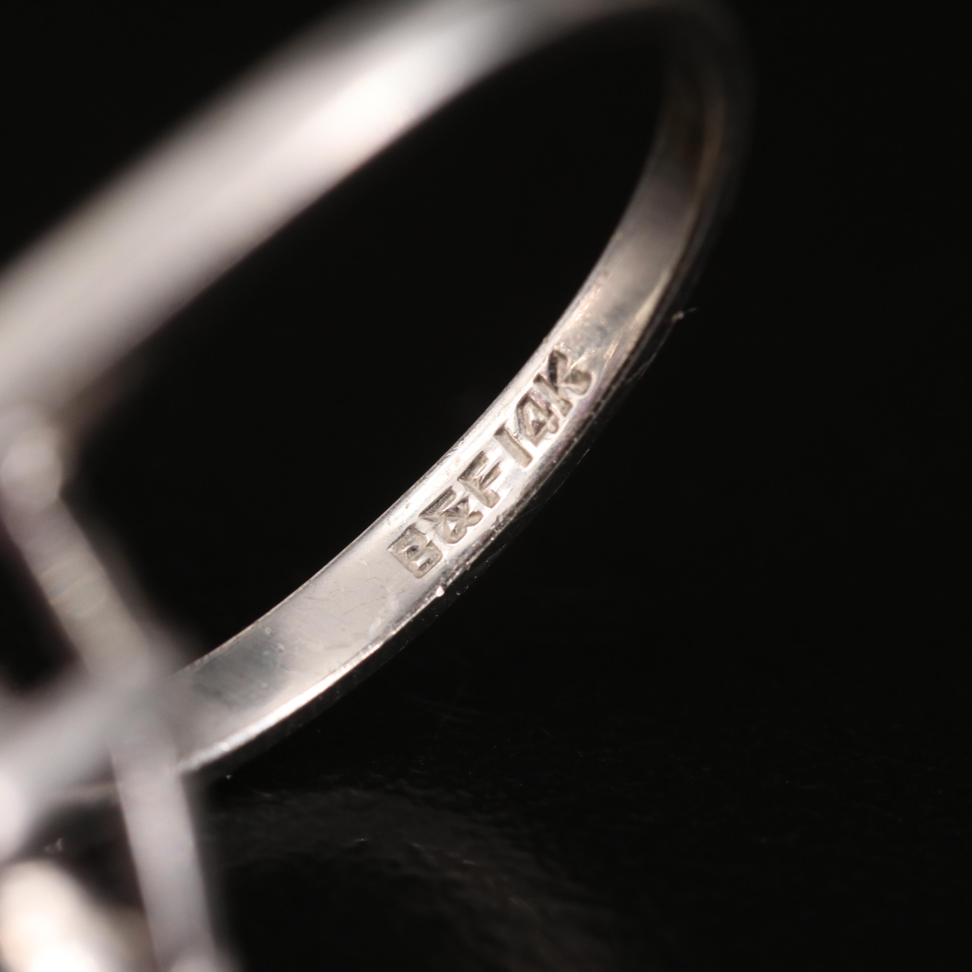 14K Amethyst and Diamond Floral Navette Ring