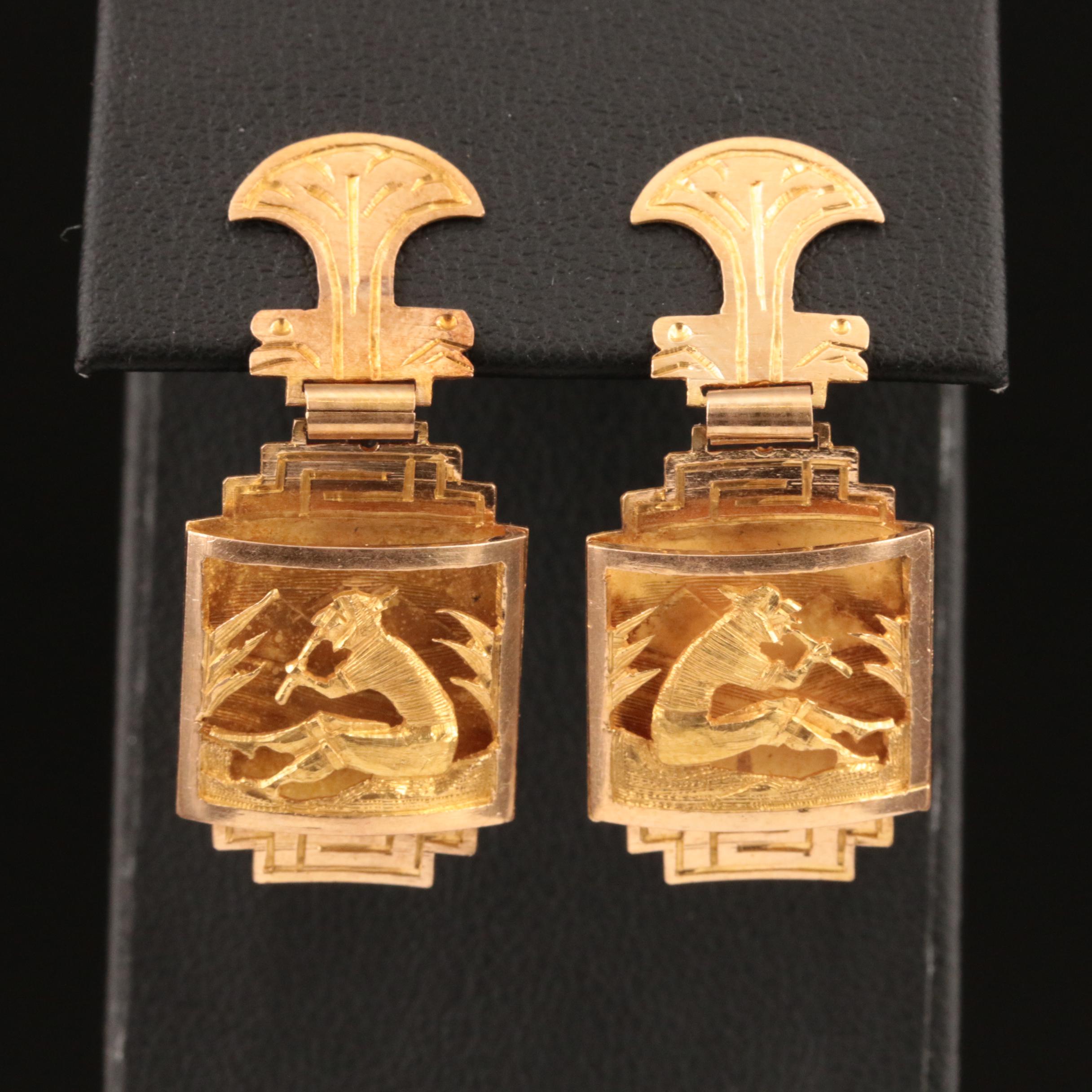 Mesoamerican 18K  Flautist Earrings