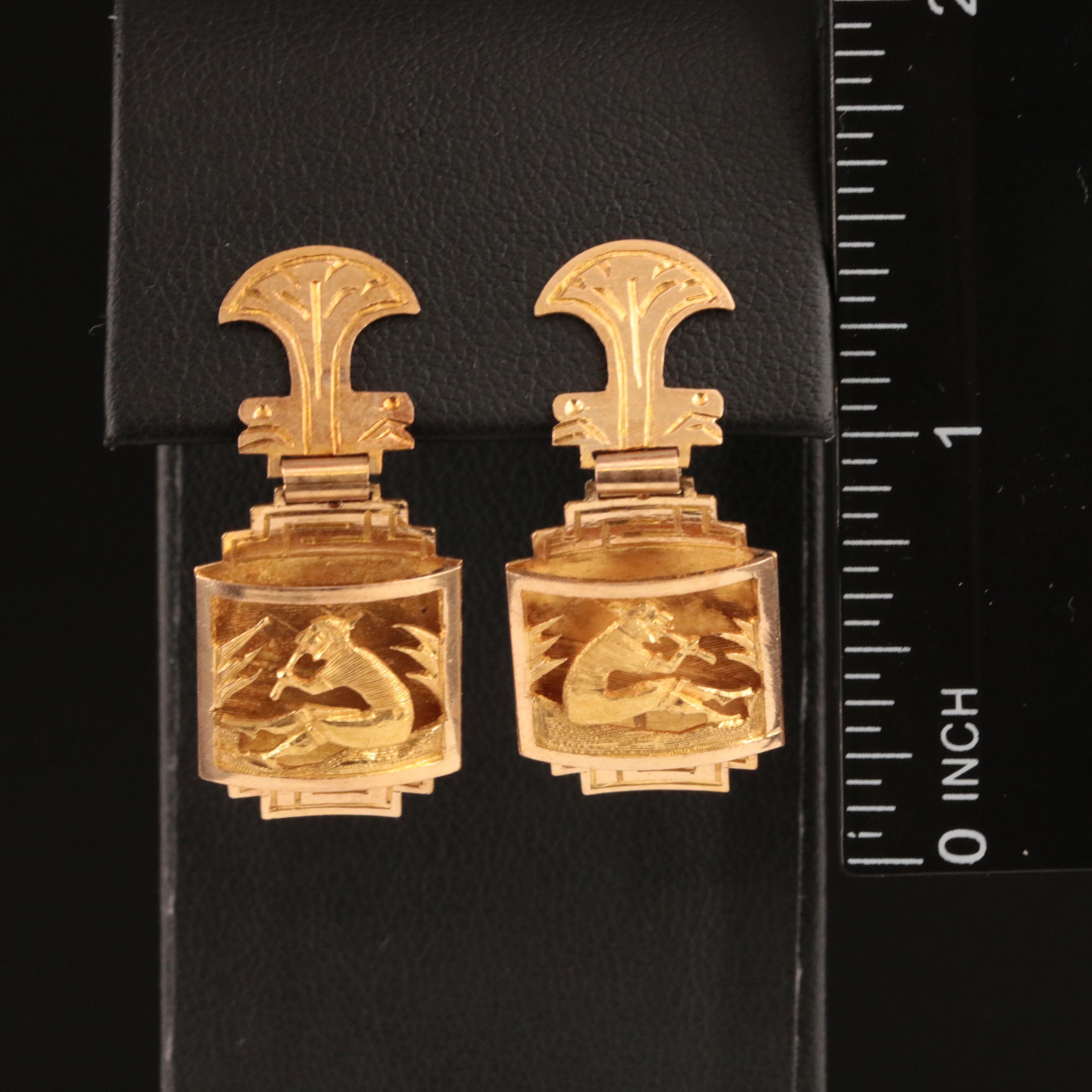 Mesoamerican 18K  Flautist Earrings