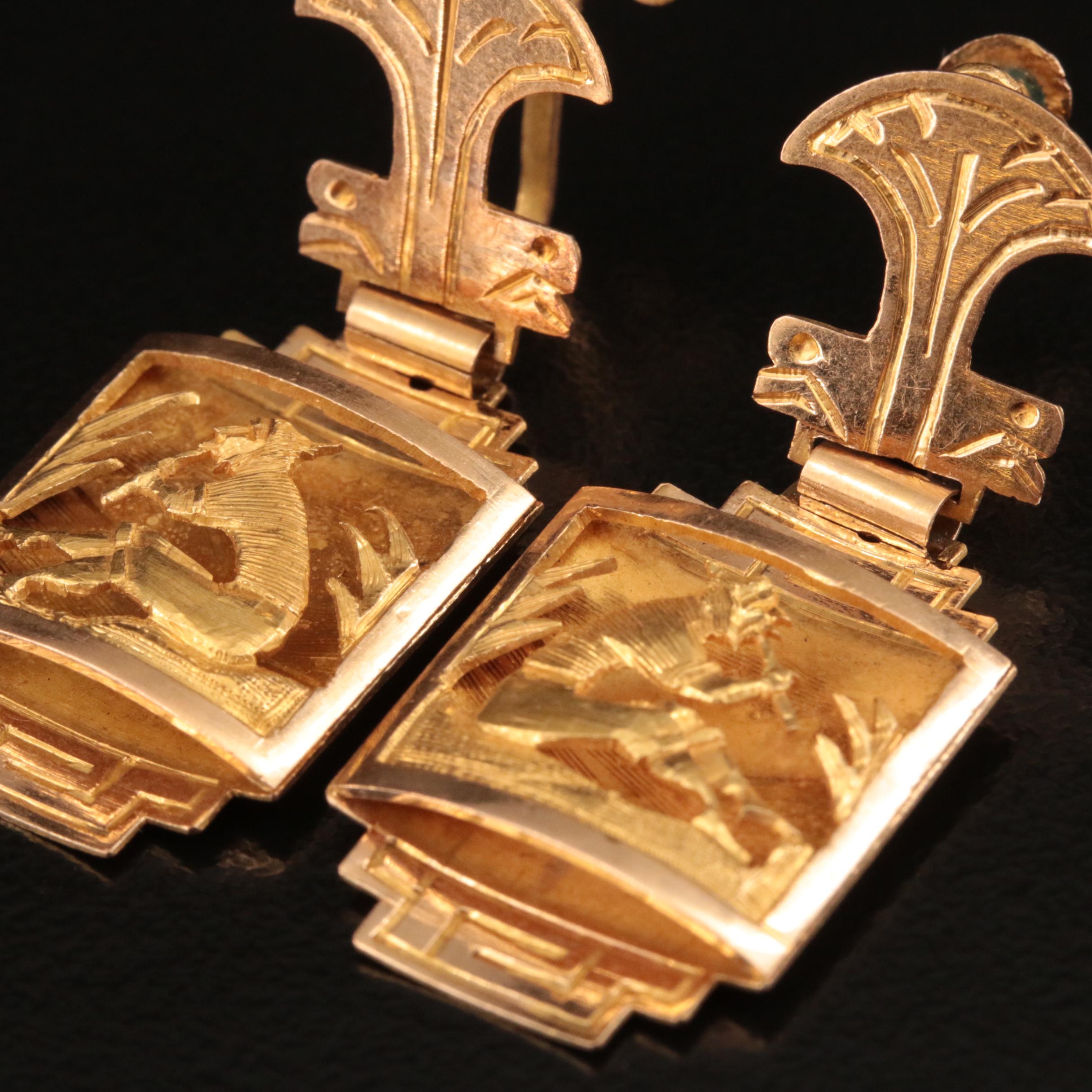 Mesoamerican 18K  Flautist Earrings