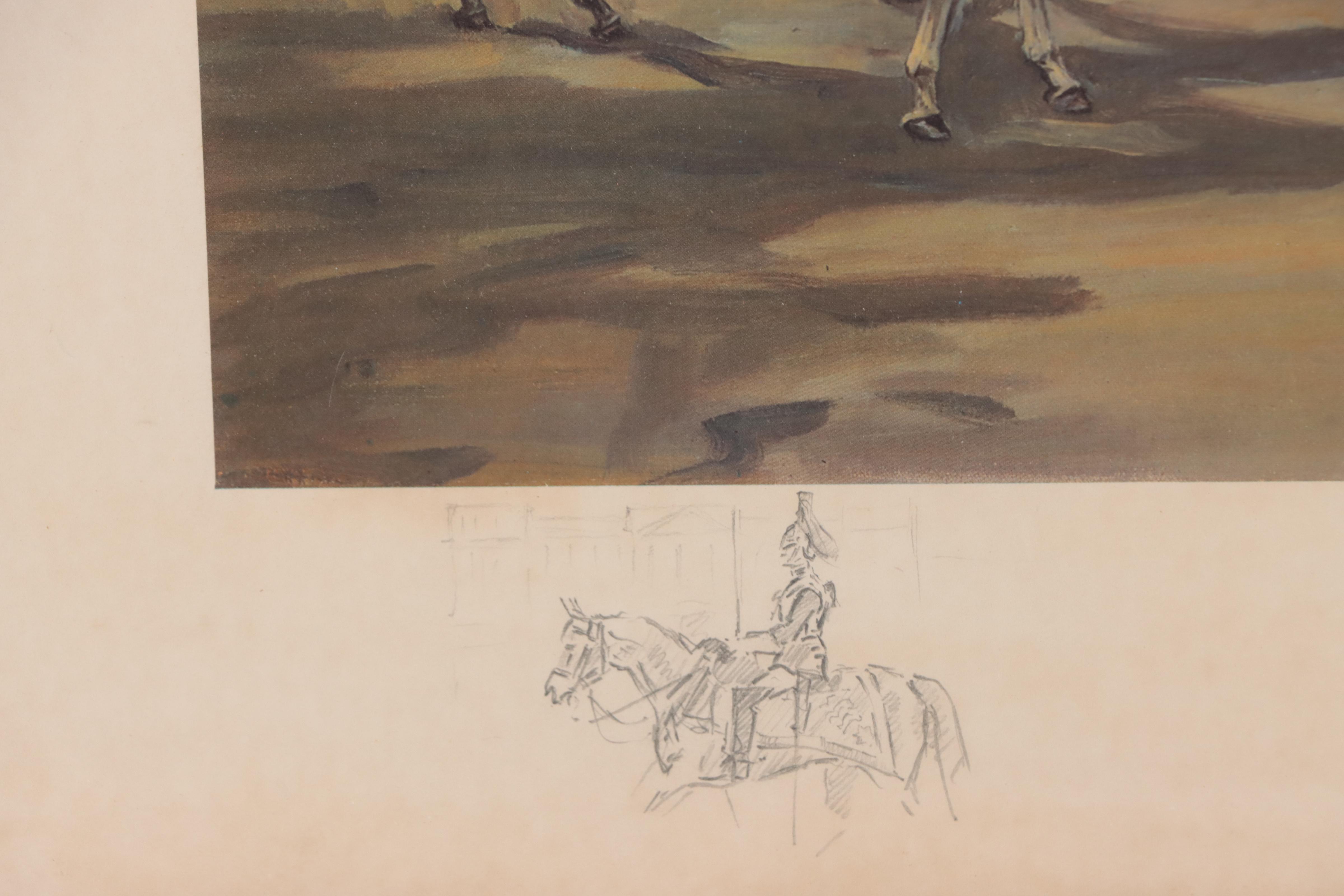 John Gregory King Offset Lithograph "Trooping The Colour"