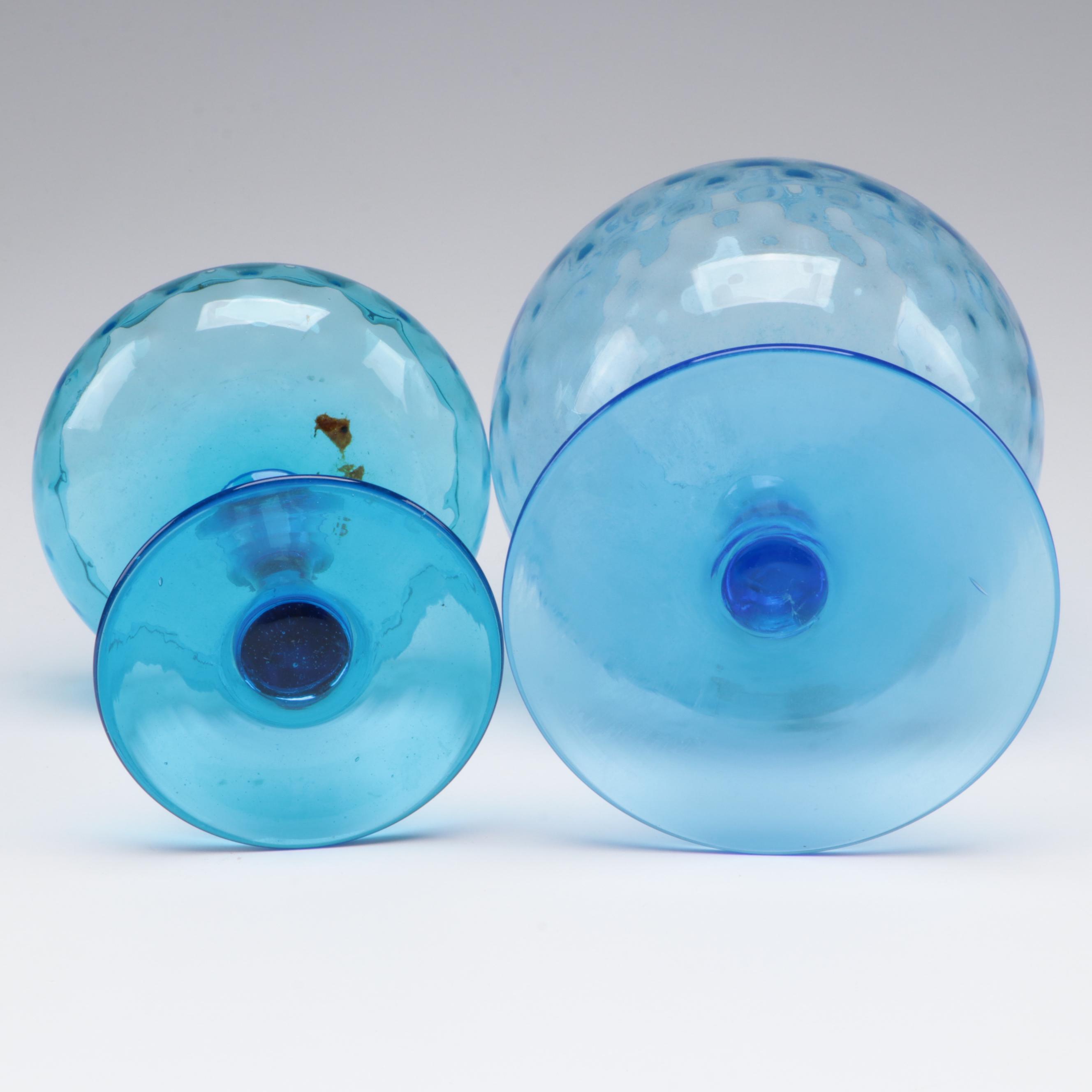 Italian and Other Blue Glass Apothecary Style Jars and Tableware