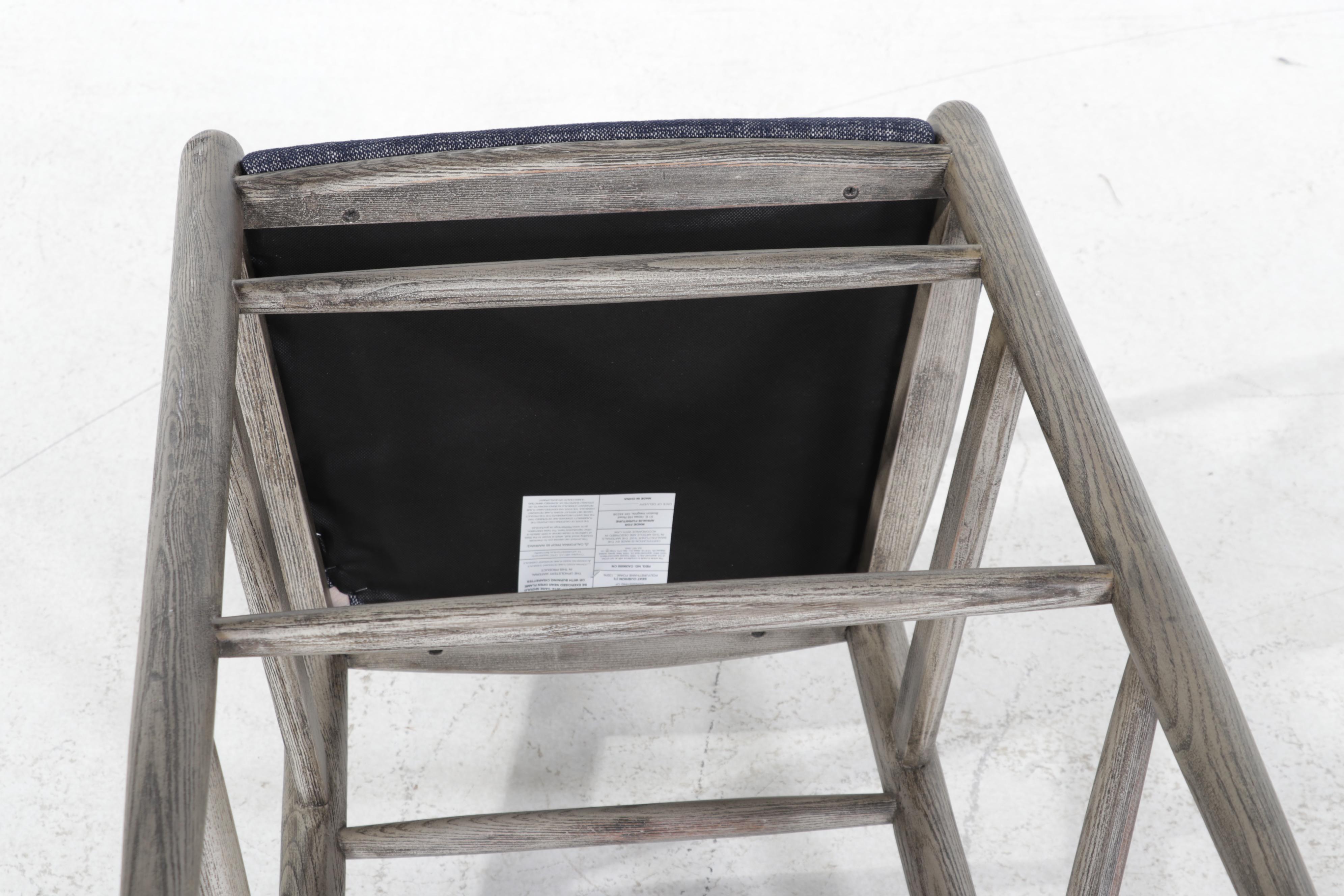 Three Arhaus "Robin" Bentwood Ash Wishbone Back Barstools