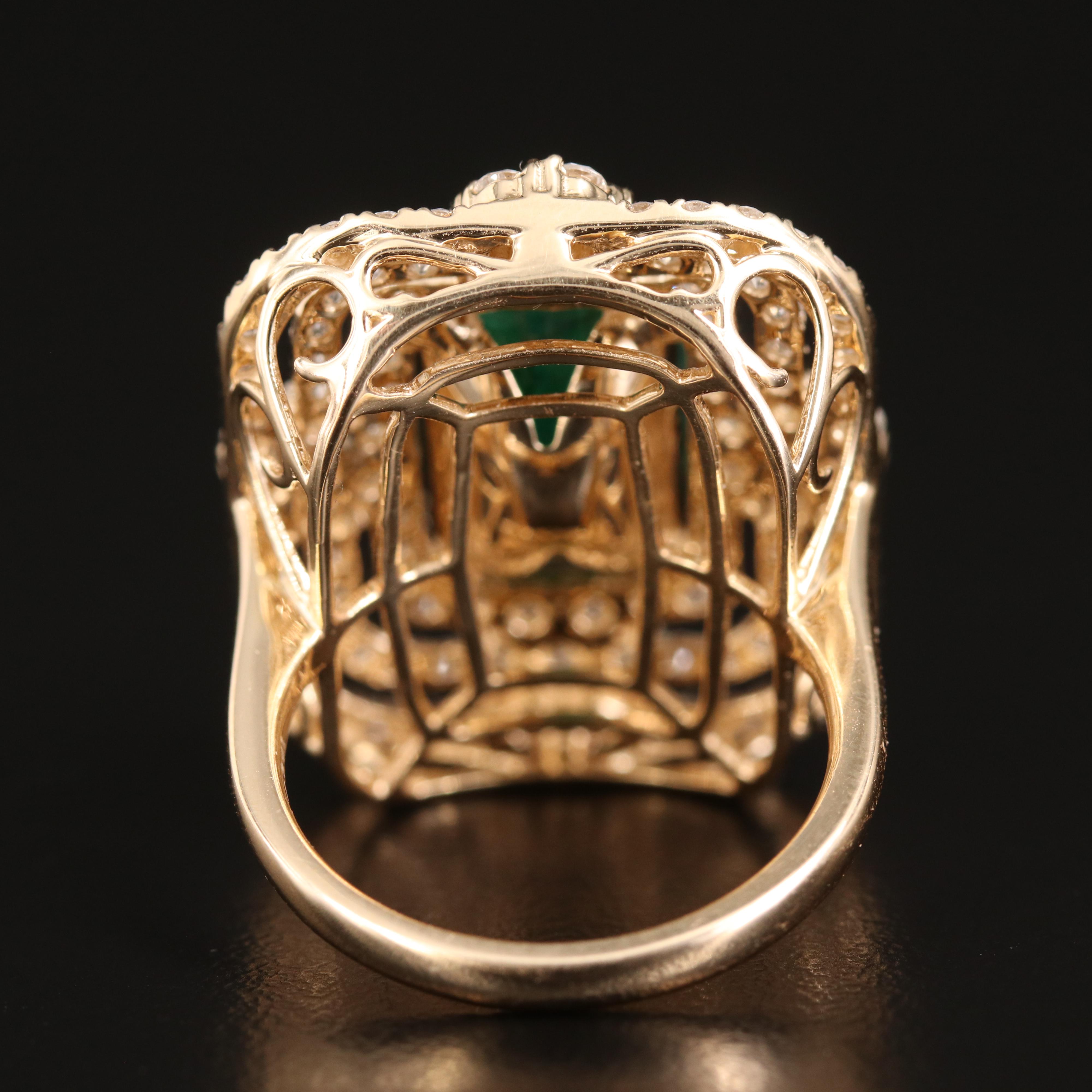 14K 5.41 CT Emerald and 2.23 CTW Diamond Ring