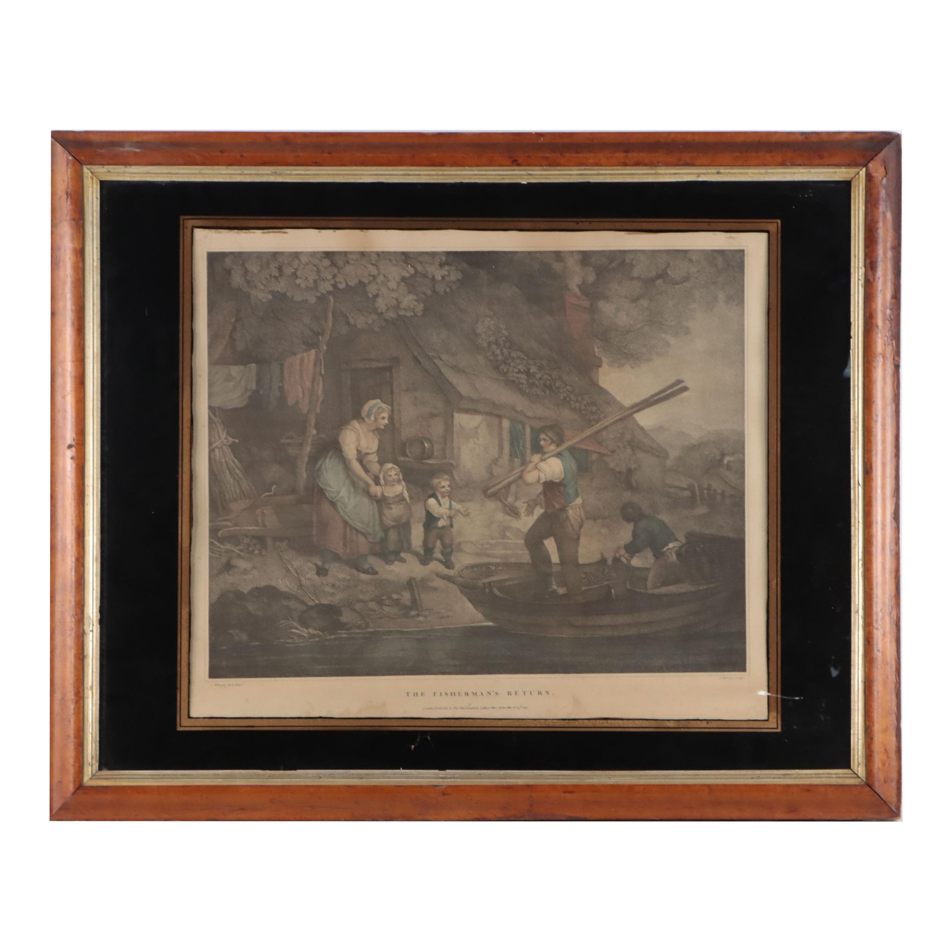 Etching After Francis Wheatley "The Fisherman's Return"