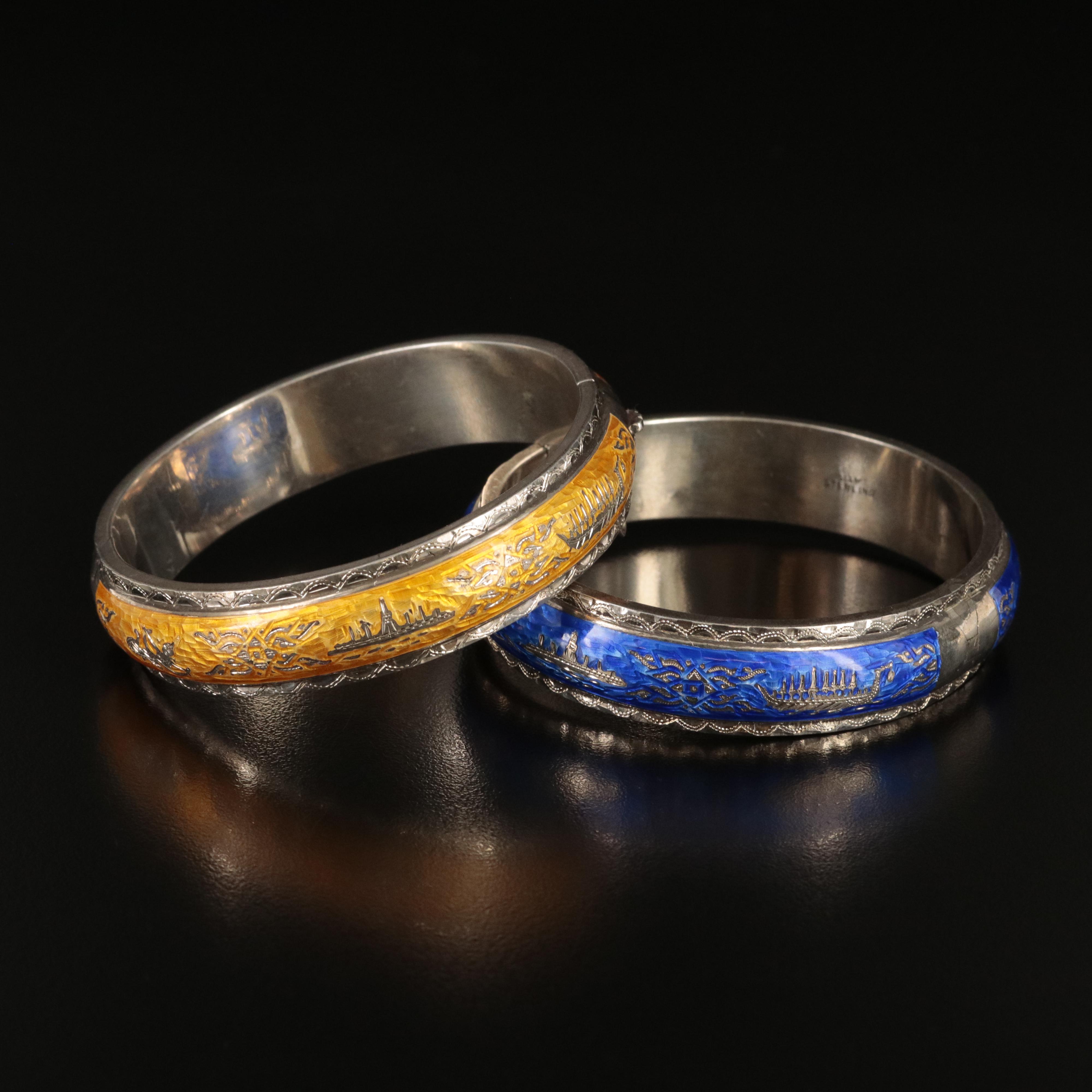 Thai Sterling Hinged Bangles